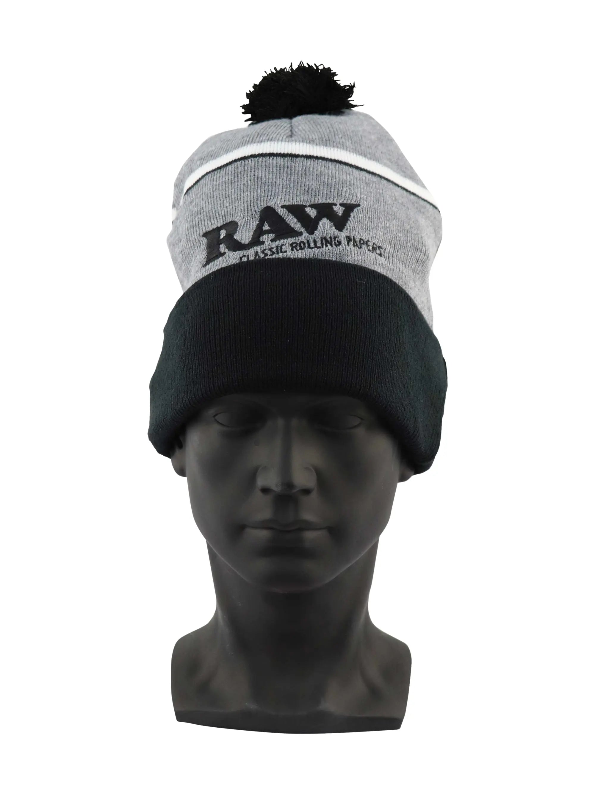 Rolling Papers × RAW Winter Mütze Schwarz & Grau