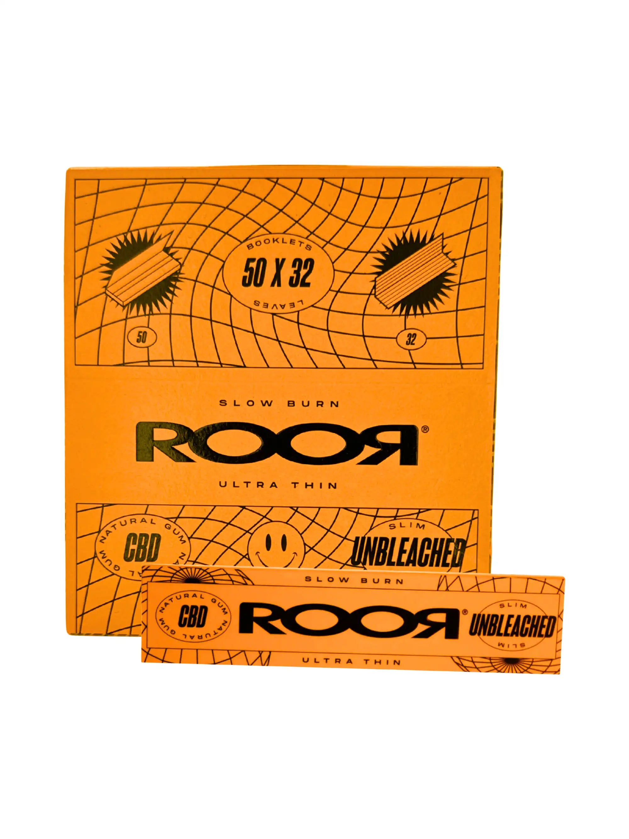 ROOR Unbleached Ultra Slim King Size Slim Papers Display 50 Hefte