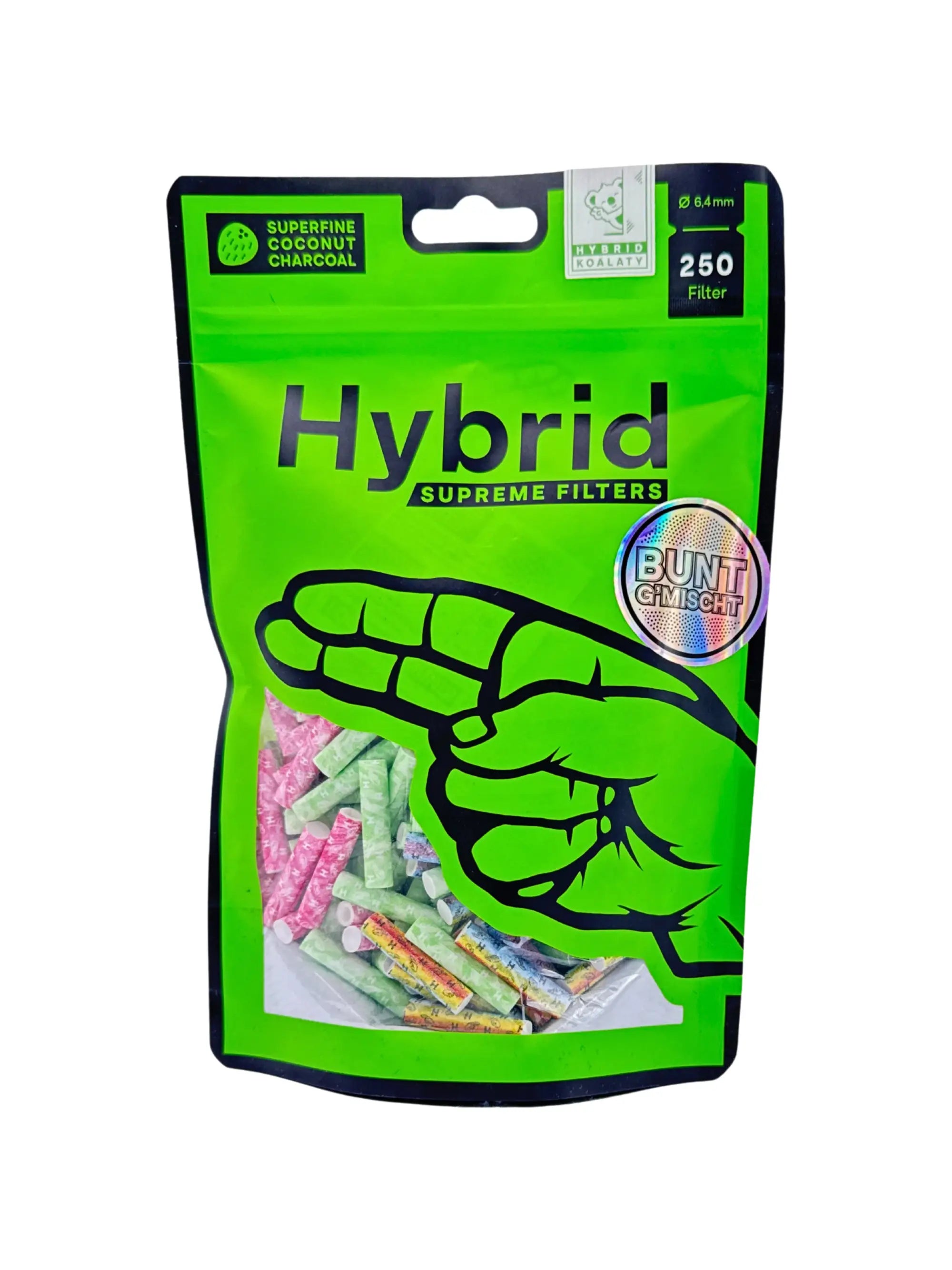 Hybrid Supreme Aktivkohlefilter 250er Pack Bunt Ø 6,4 mm