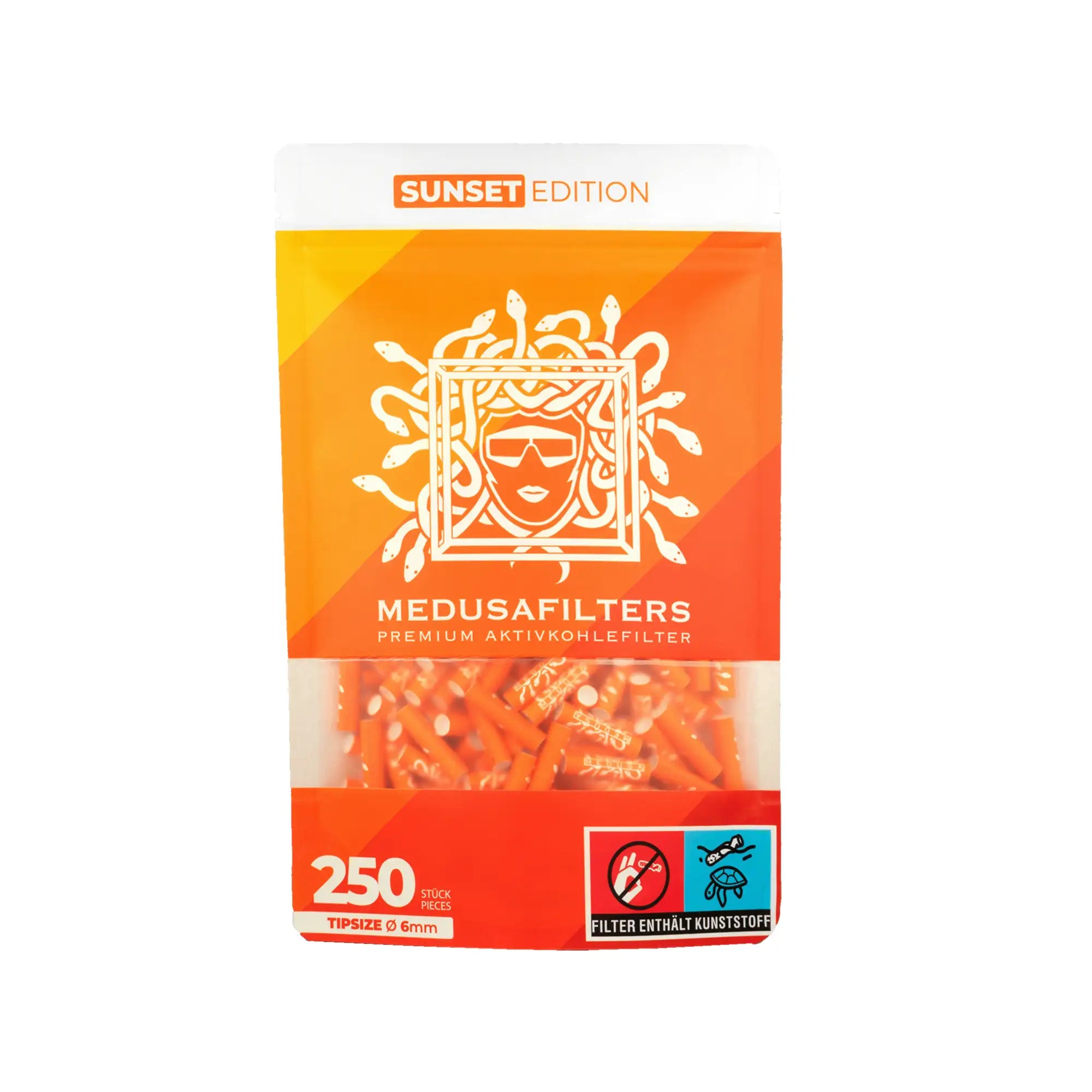 Medusafilters Aktivkohlefilter ø 6mm Sunset Edition 250 Stück