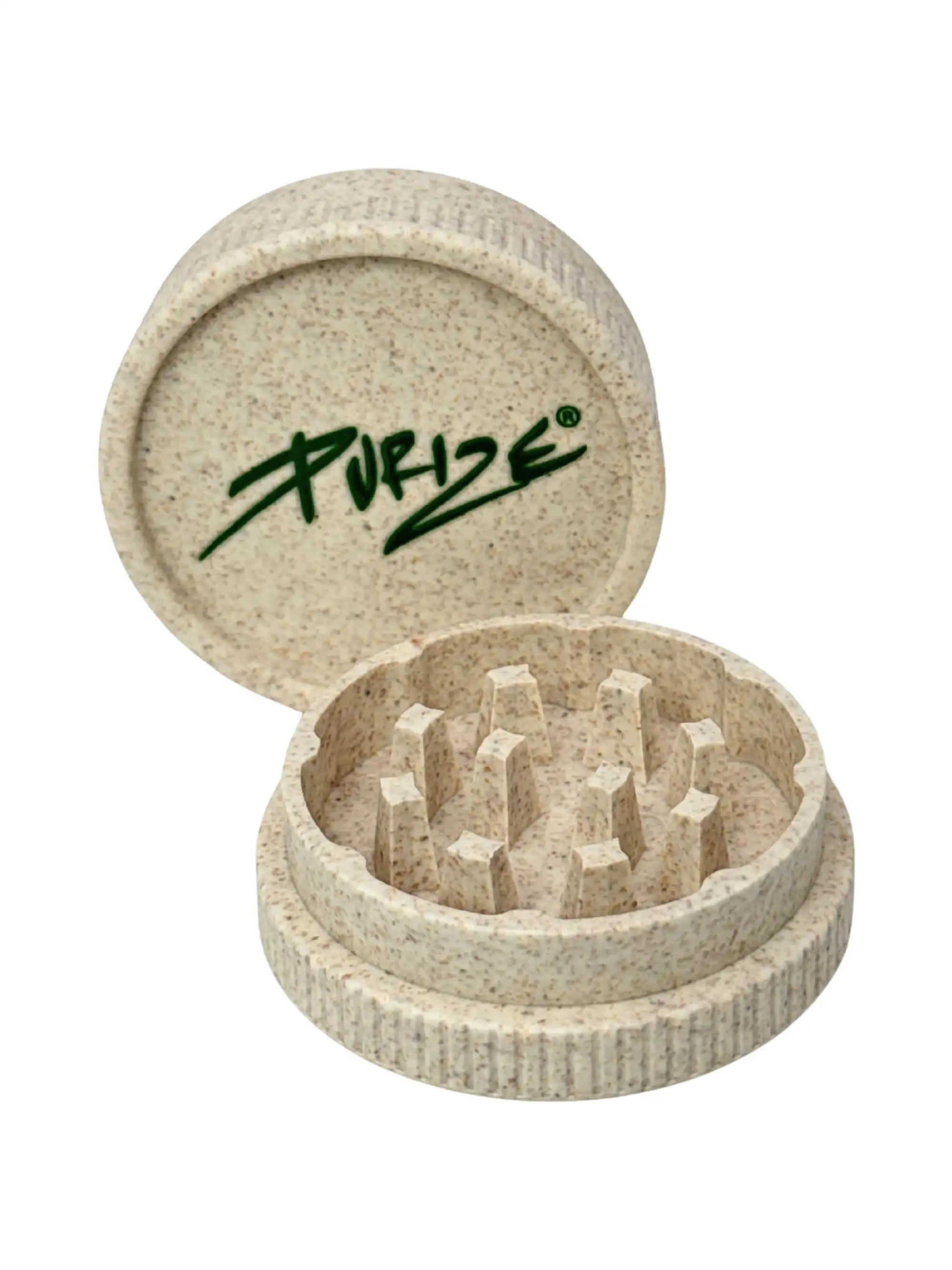 PURIZE Hanfgrinder 2-teilig Weiß mit Logo