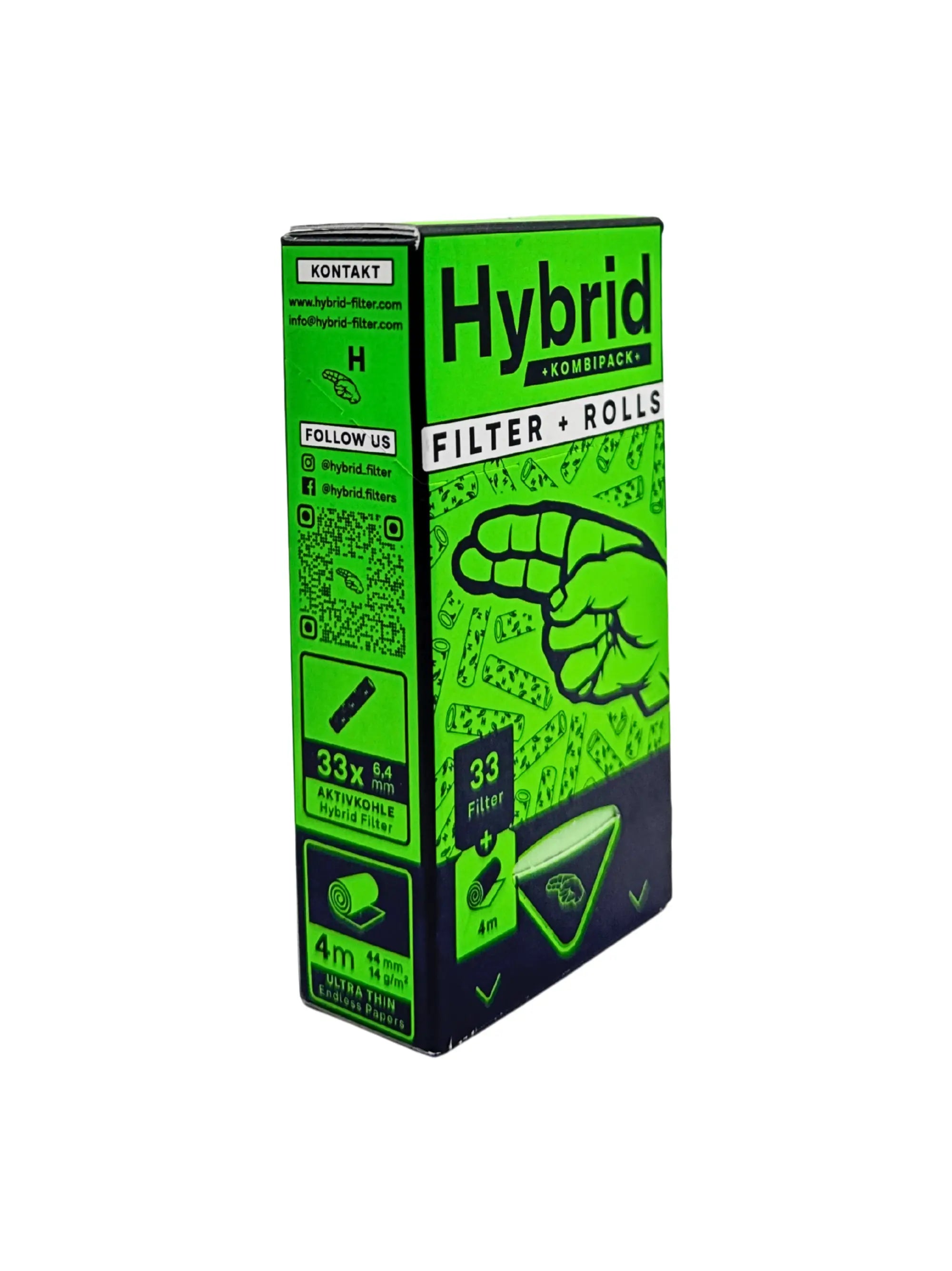 Hybrid Supreme Kombipack 33 Aktivkohlefilter + 4m Papers