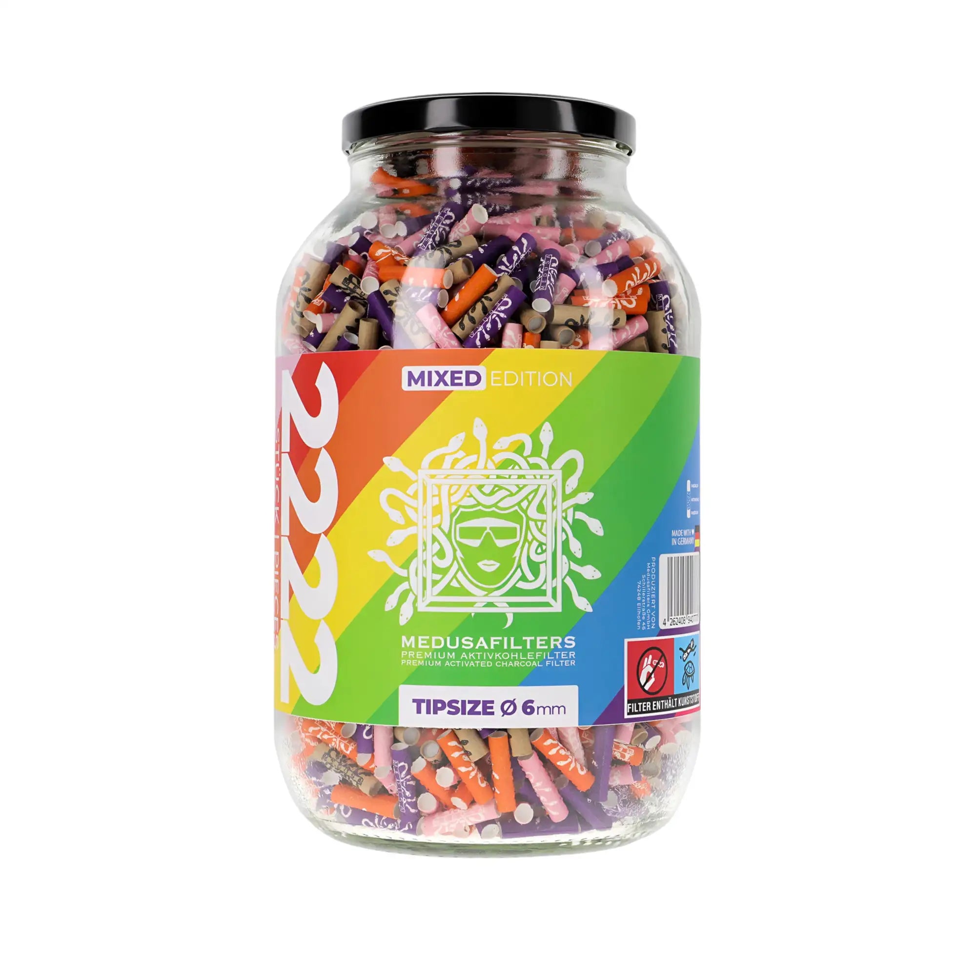 Medusafilters Aktivkohlefilter ø 6mm Mixed Edition 2222 Stück im Glas