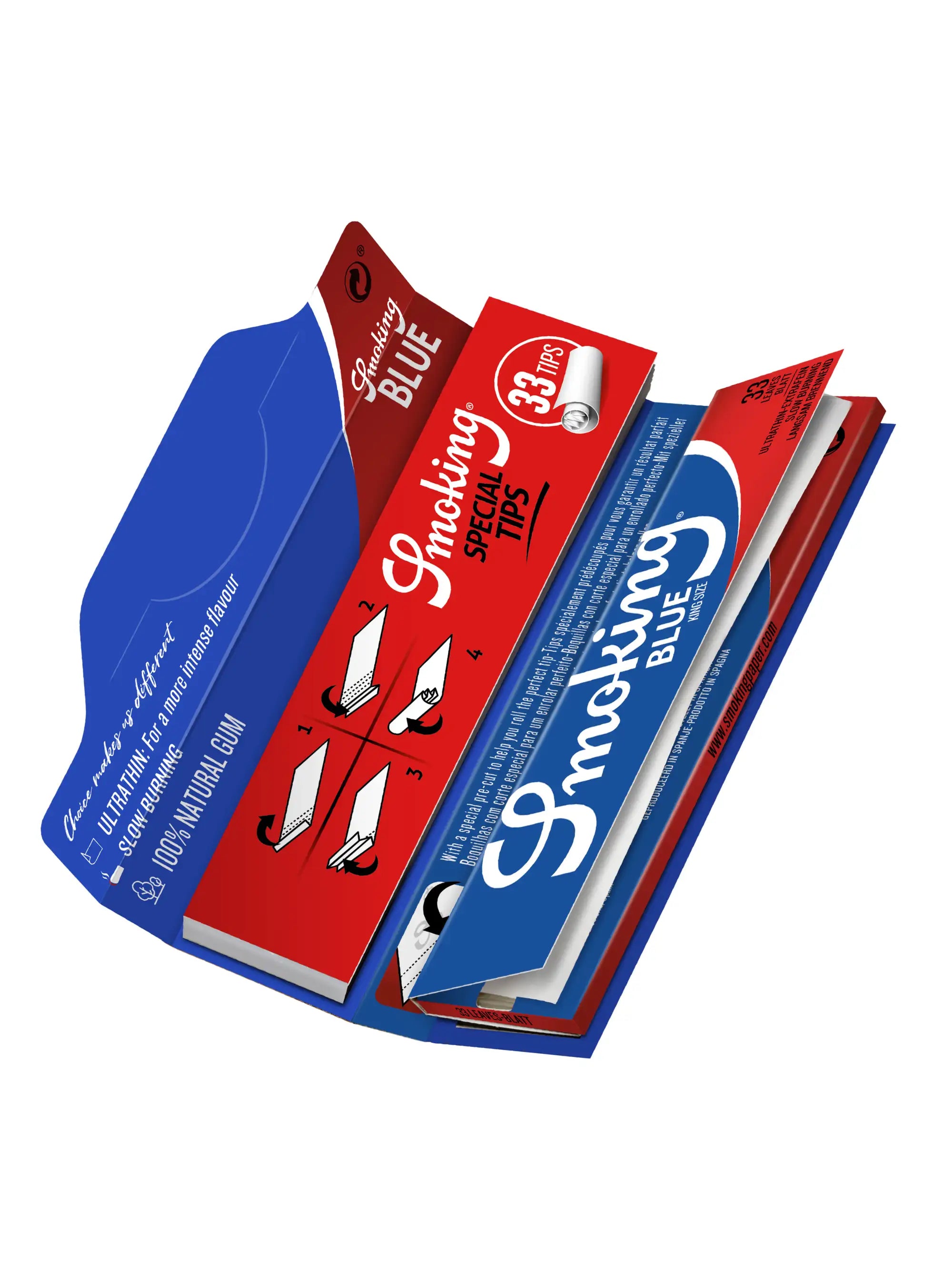 Smoking Blue King Size Papers + Tips 33 Blatt