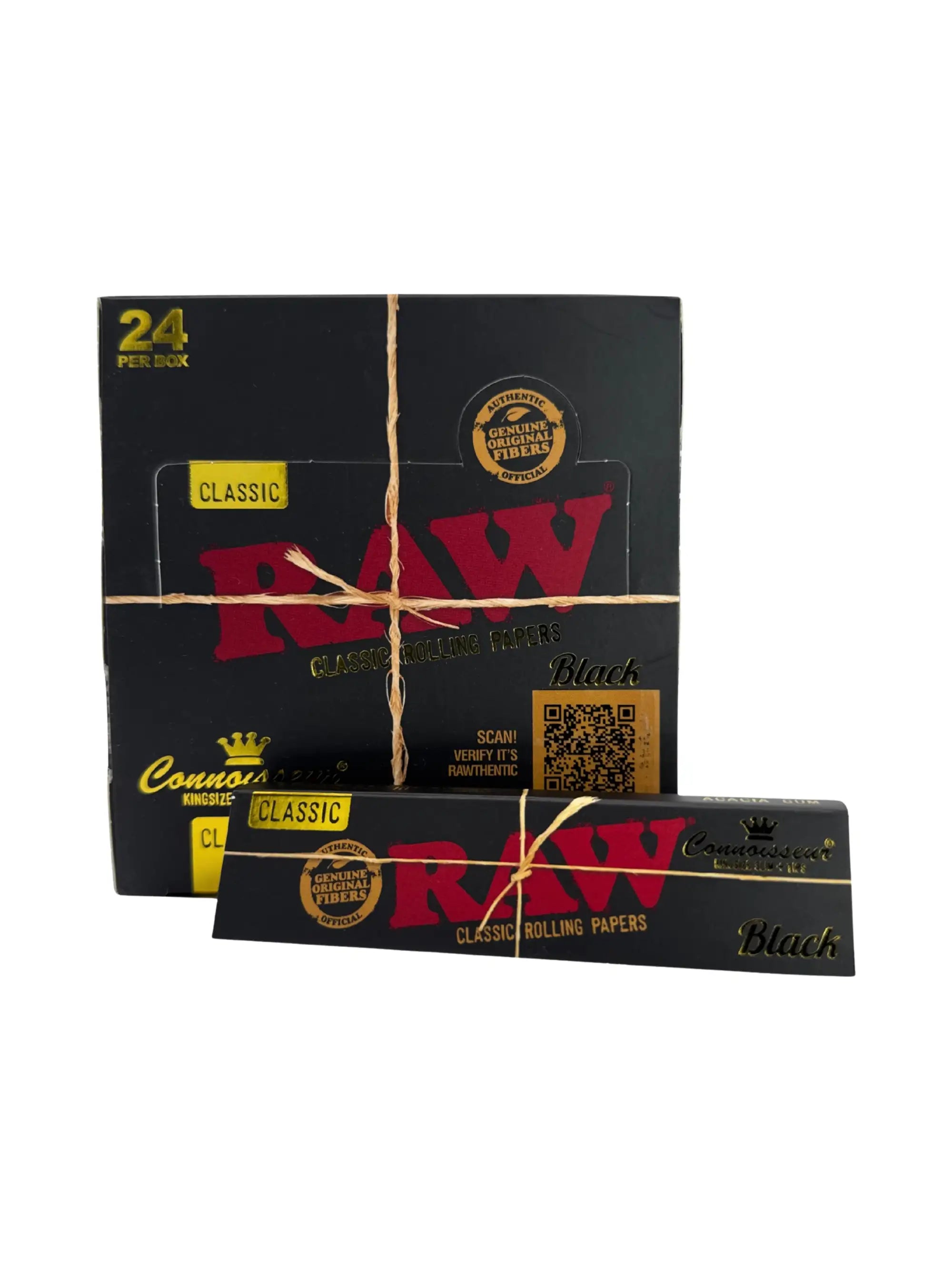 RAW Black Connoisseur King Size Slim + Tips Display 24 Hefte