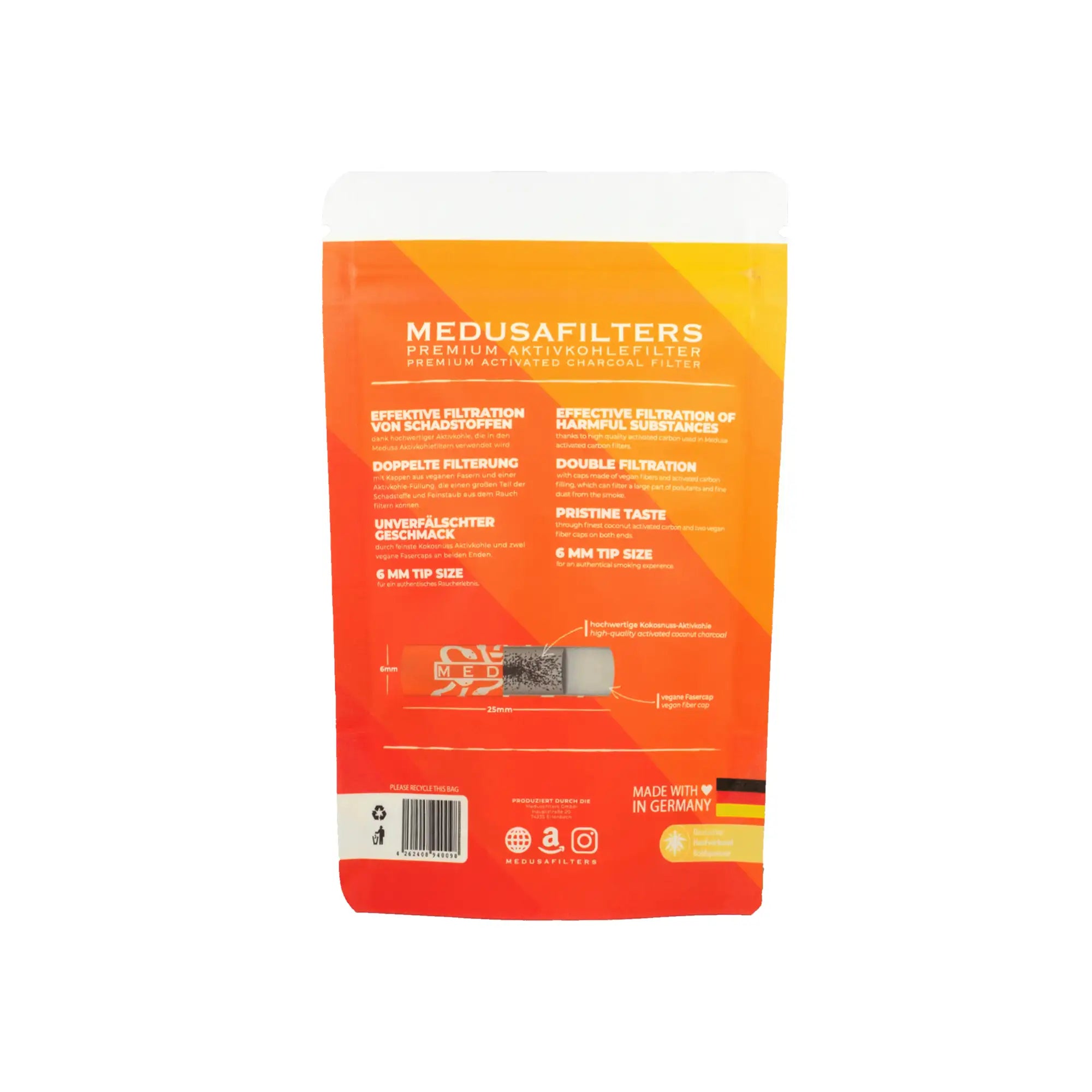 Medusafilters Aktivkohlefilter ø 6mm Sunset Edition 50 Stück