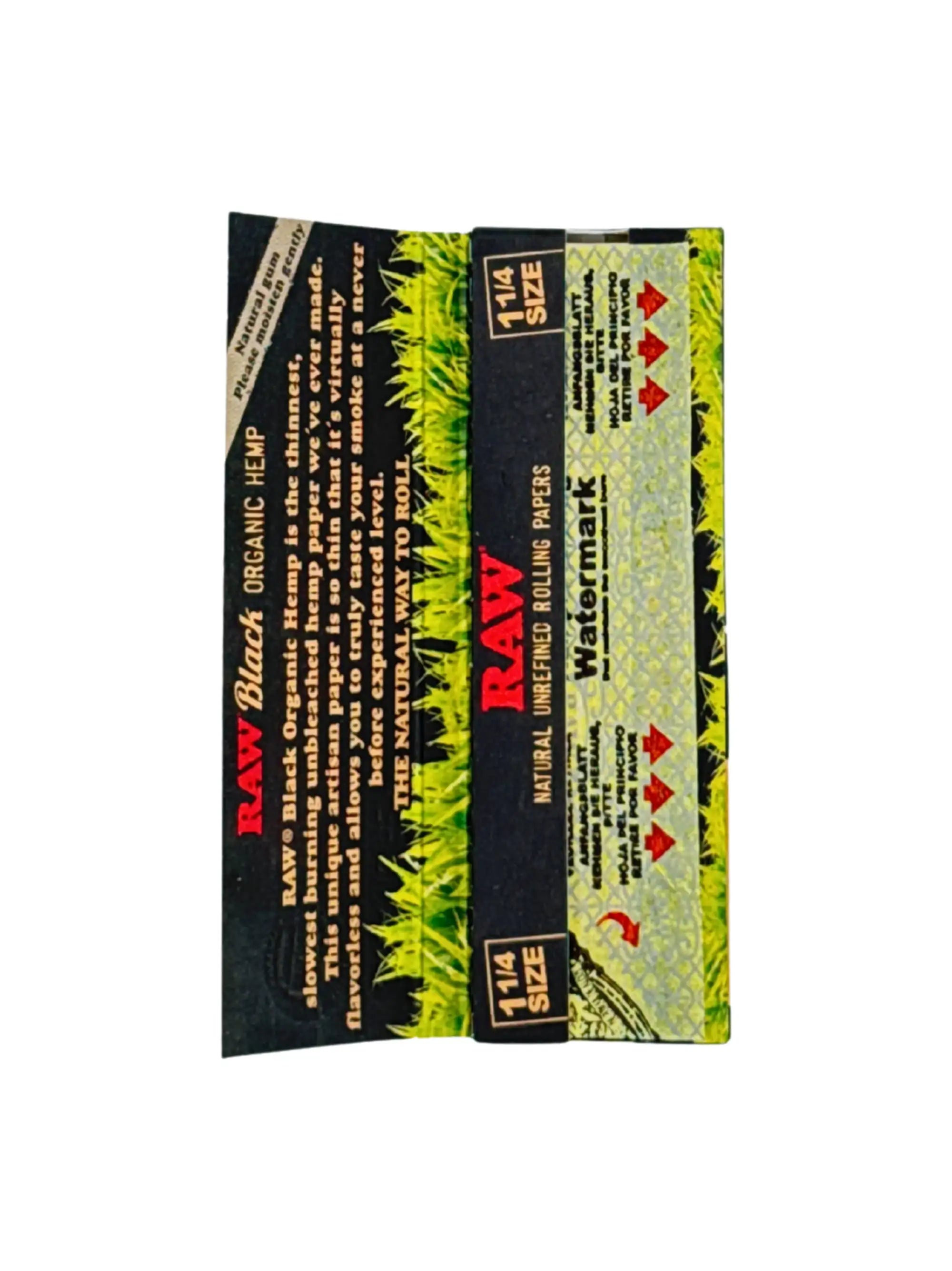 RAW Black Organic Hemp Papers 1 1/4 Size 50 Blatt