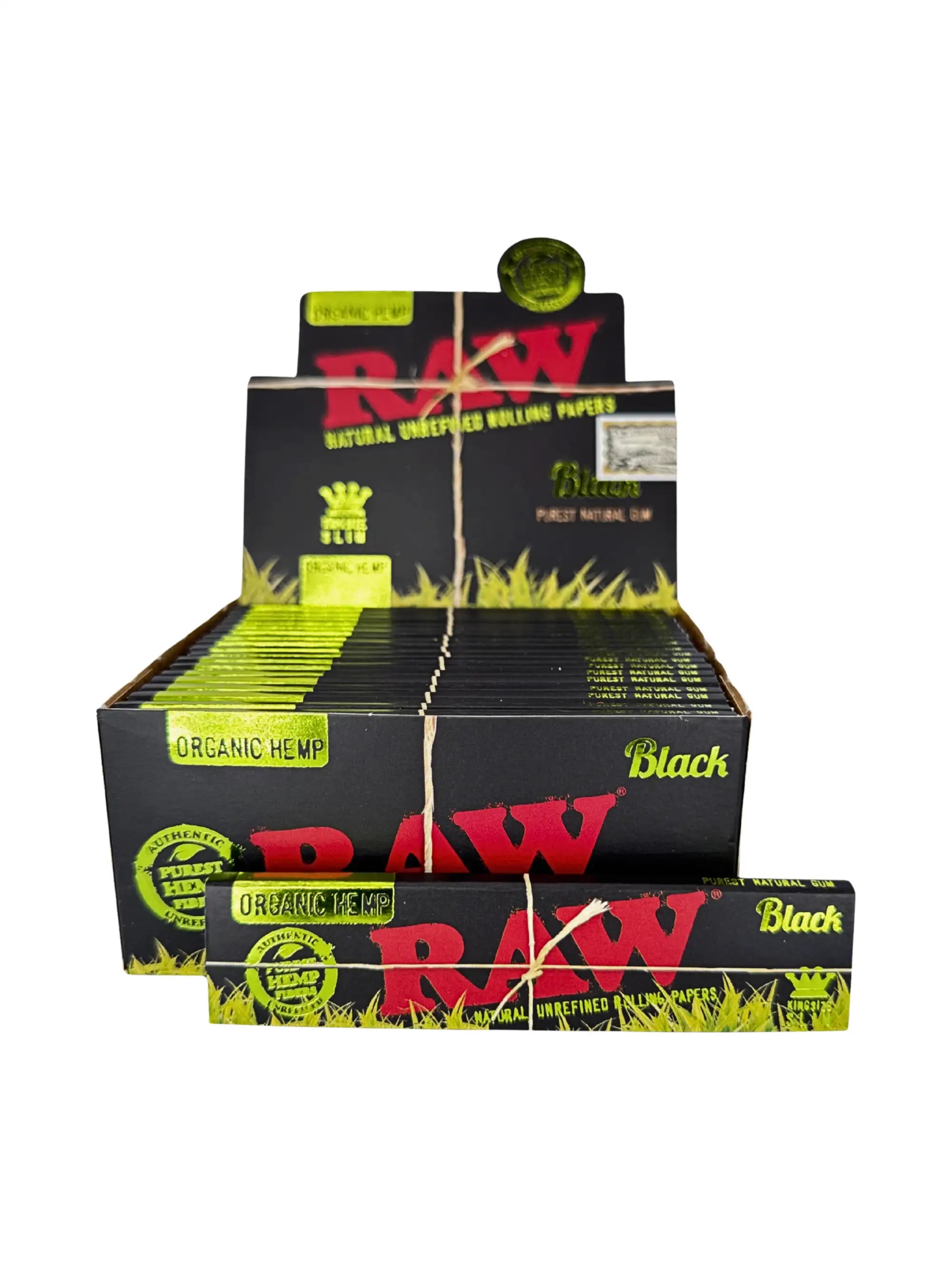 RAW Black Organic Hemp Papers King Size Slim Box 50 Hefte à 32 Blatt