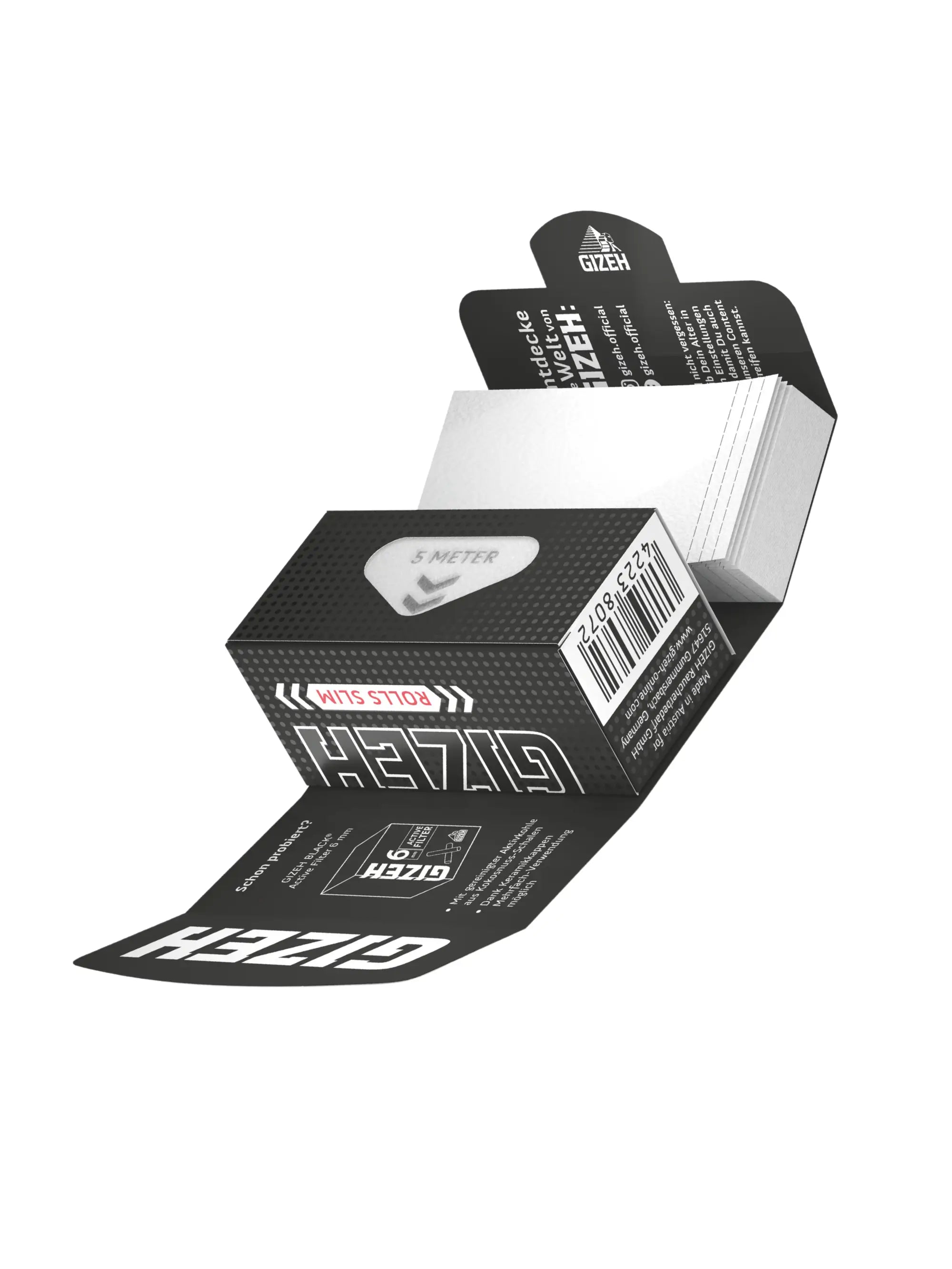 GIZEH Black Rolls Slim + Tips
