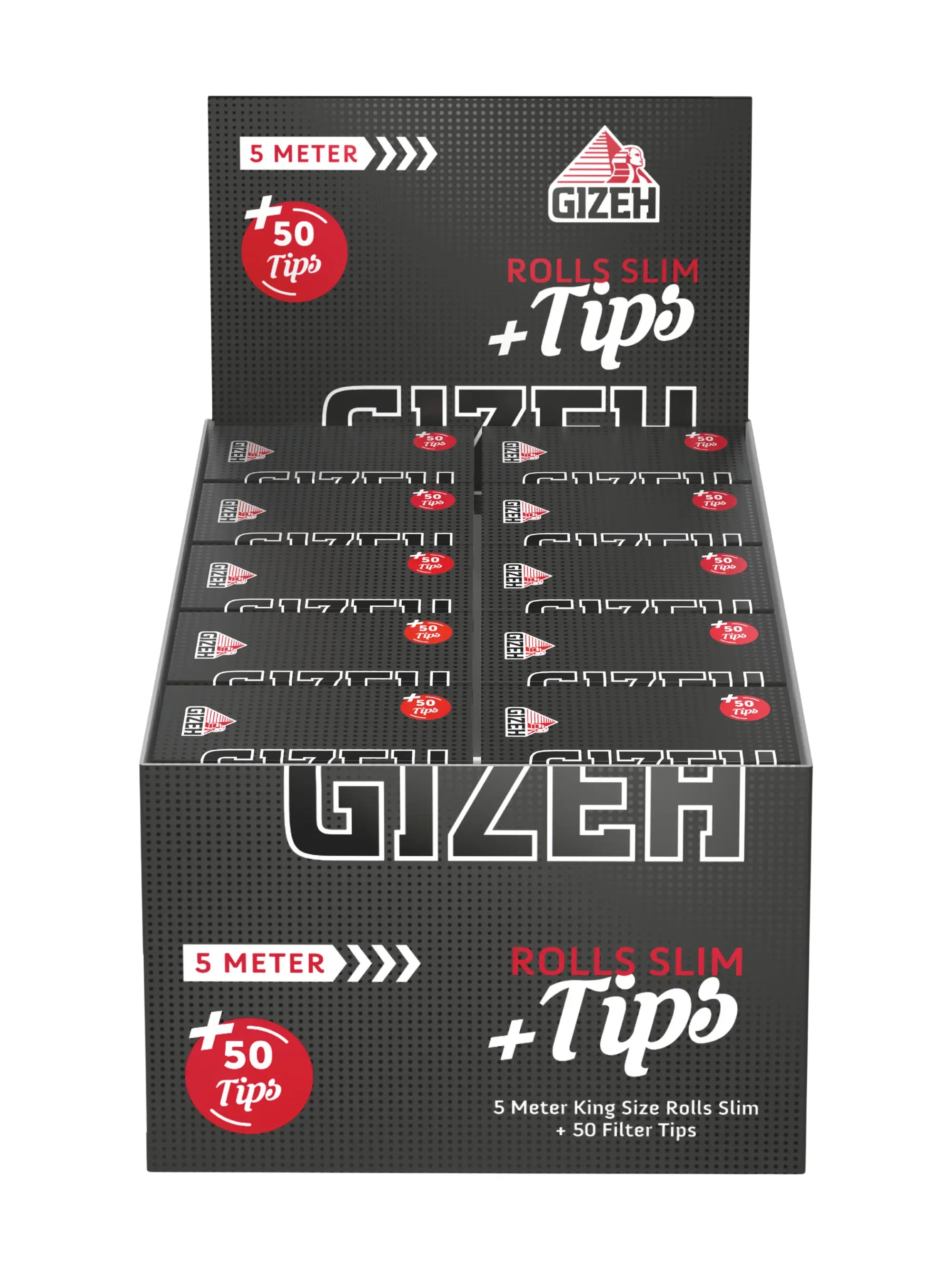 GIZEH Black Rolls Slim + Tips