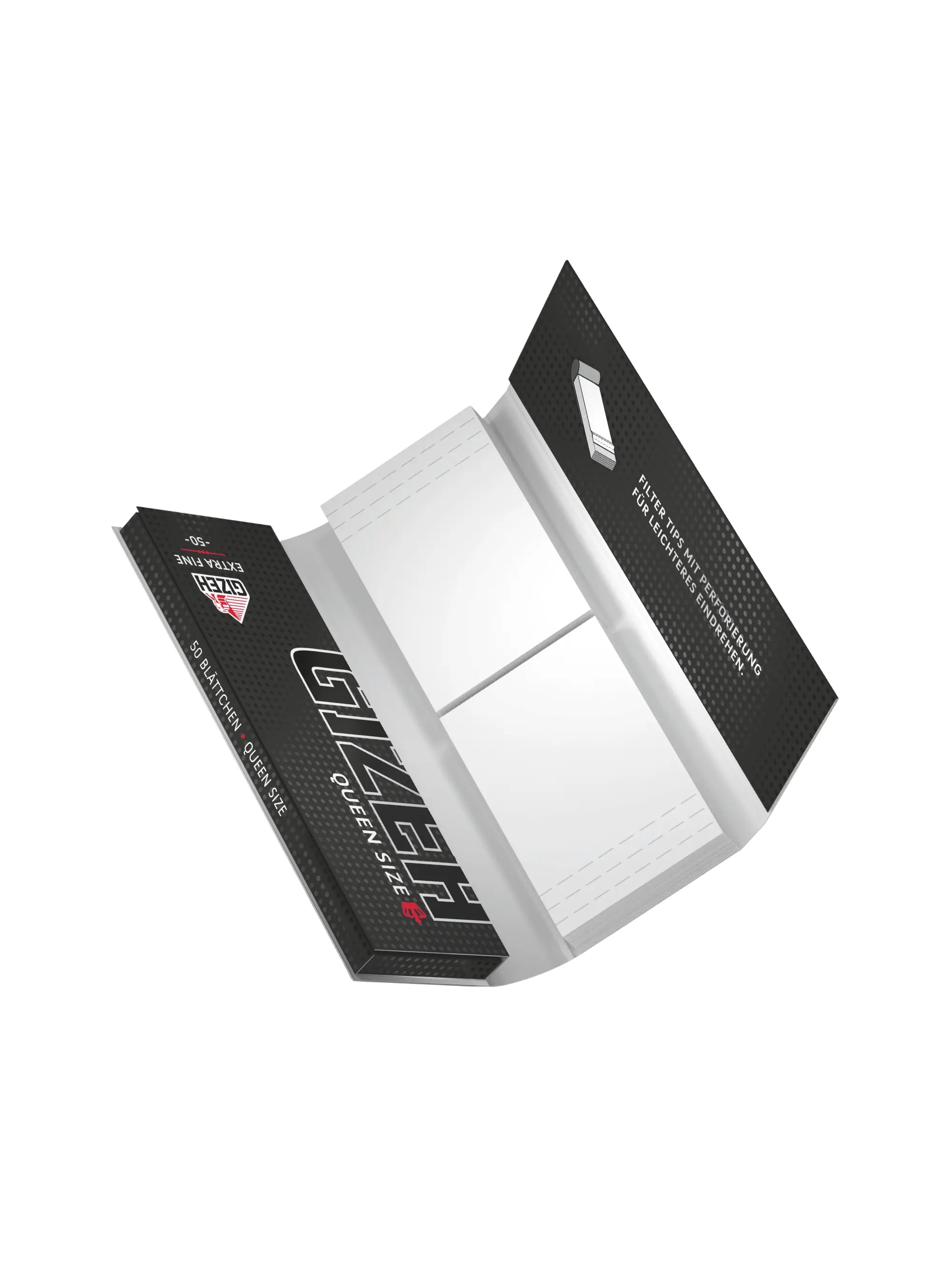 GIZEH Black Queen Size Papers 50 Blatt + 50 Tips