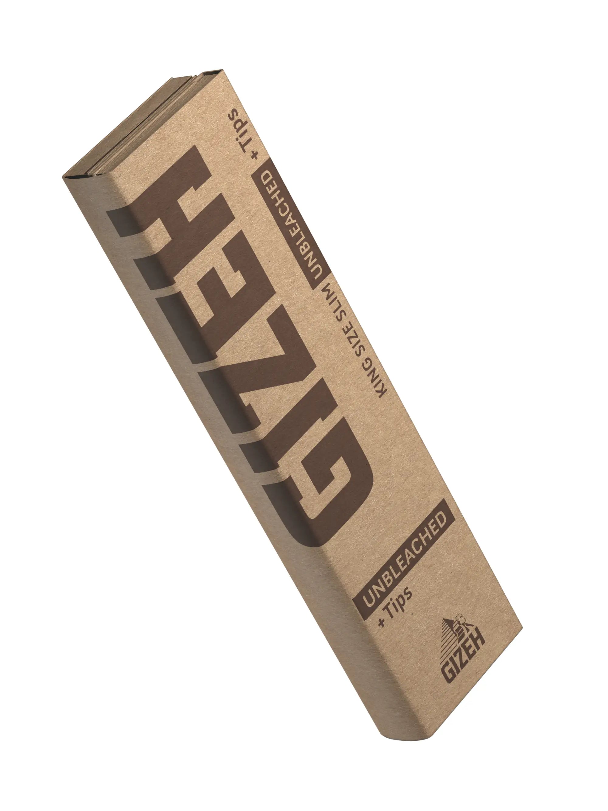 GIZEH Unbleached King Size Slim Papers 34 Blatt + 34 Tips