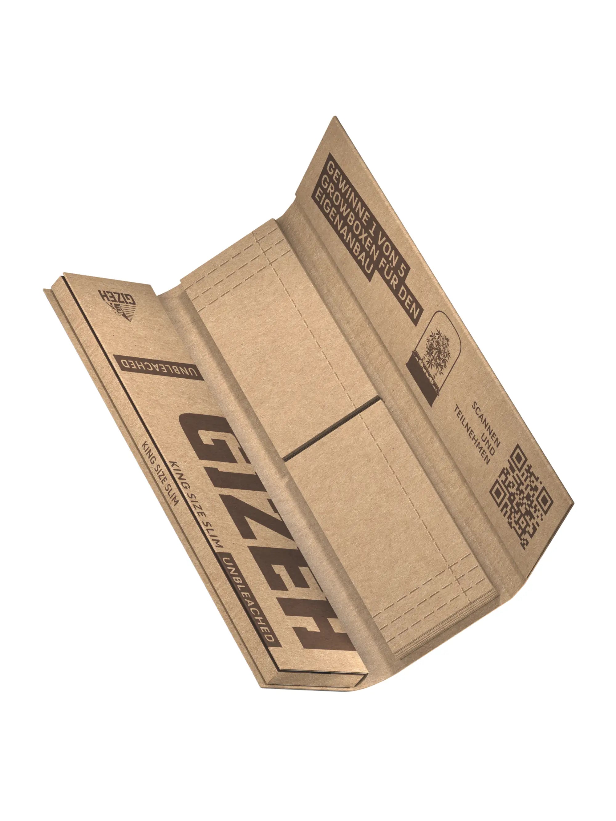GIZEH Unbleached King Size Slim Papers 34 Blatt + 34 Tips