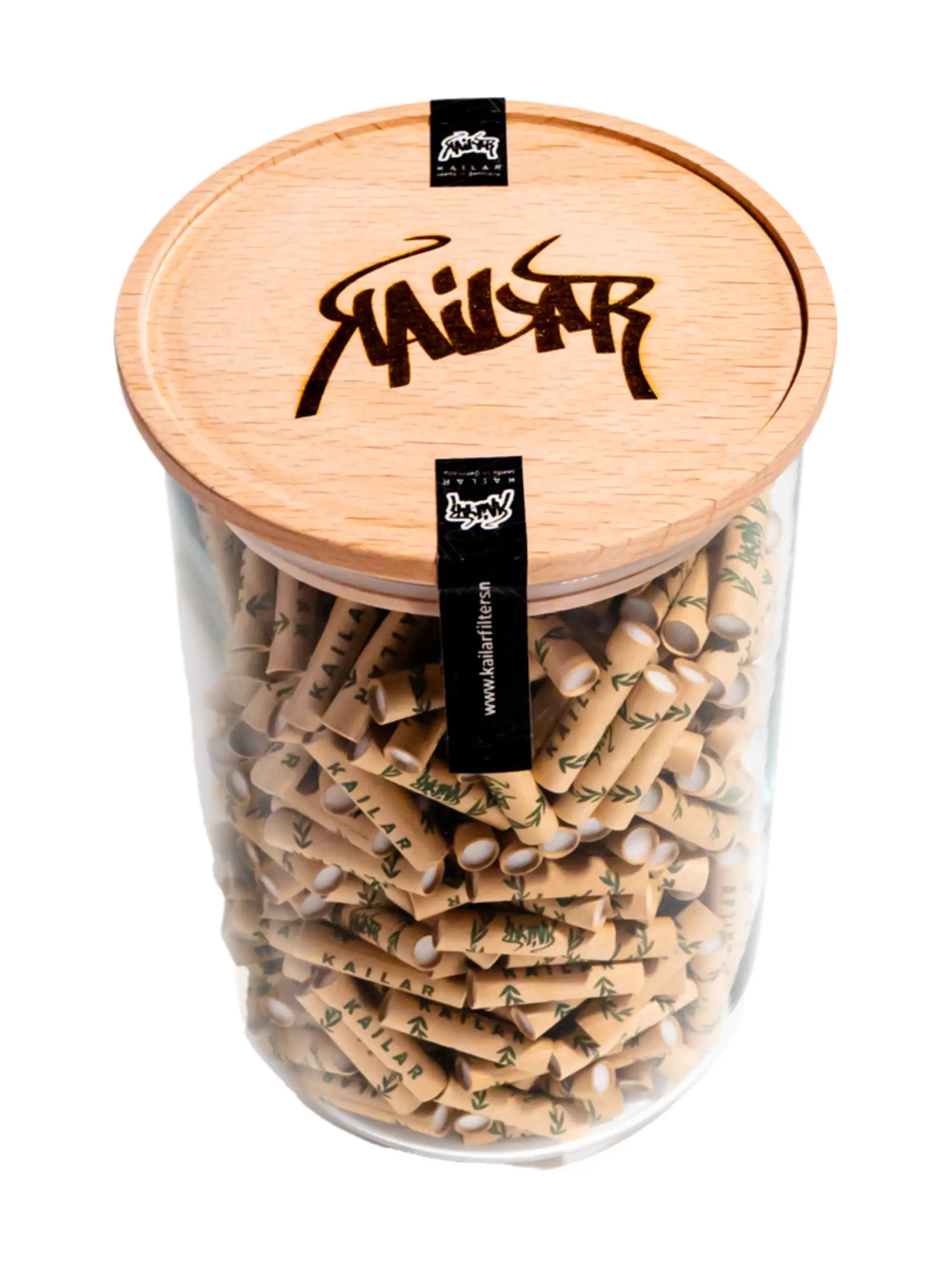 Kailar Aktivkohlefilter Ø 5,9 mm Unbleached 500 Stück im Glas