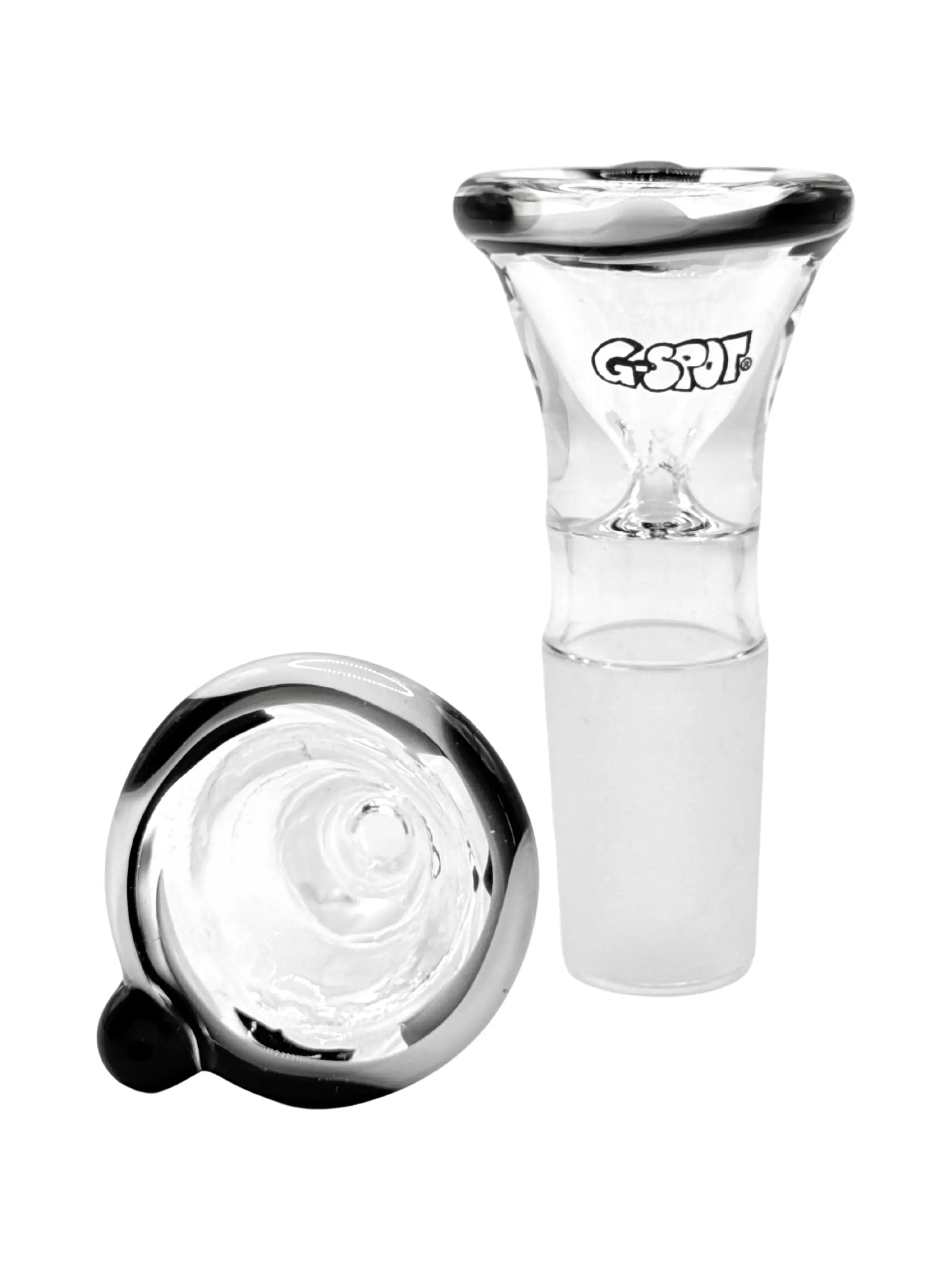 G-Spot Konischer Flutschkopf Farbglas Schwarz/Weiß NS 18.8