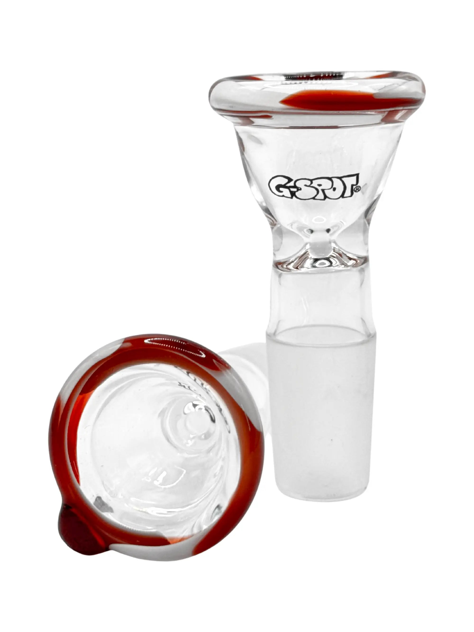 G-Spot Konischer Flutschkopf Farbglas Rot/Weiß NS 18.8