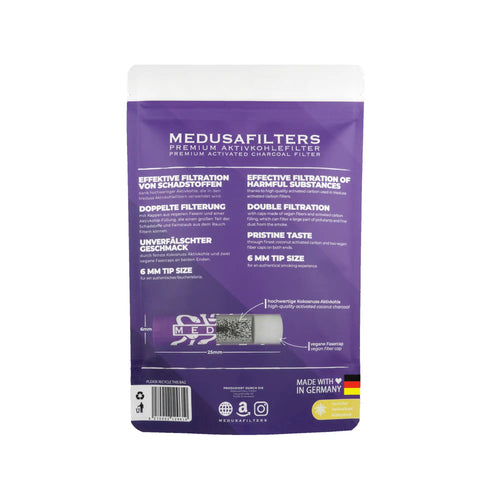 Medusafilters Aktivkohlefilter Ø 6mm Violet Edition 250 Stück
