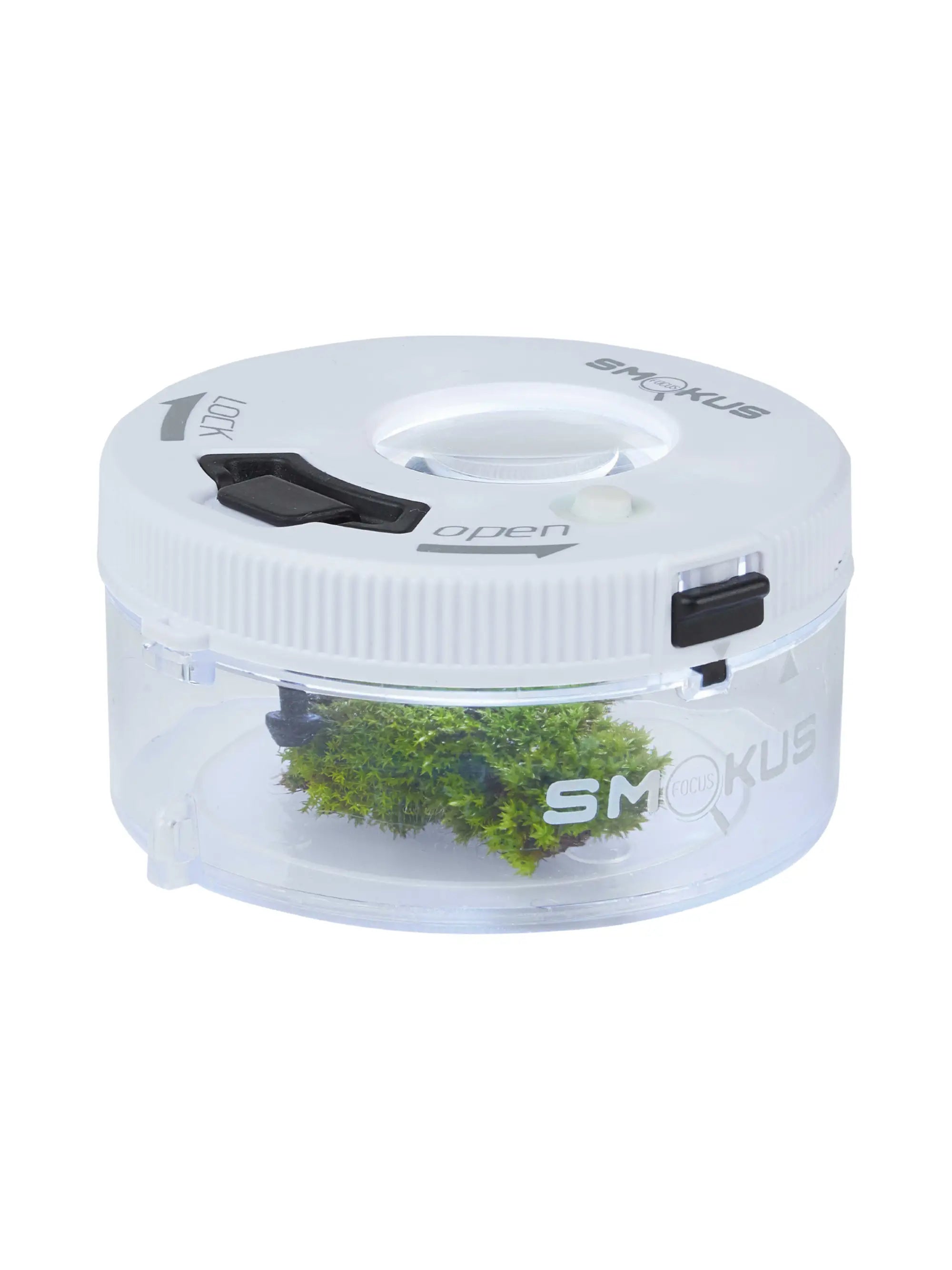 Smokus Focus Jetpack Aufbewahrungsglas mit LED & Lupe