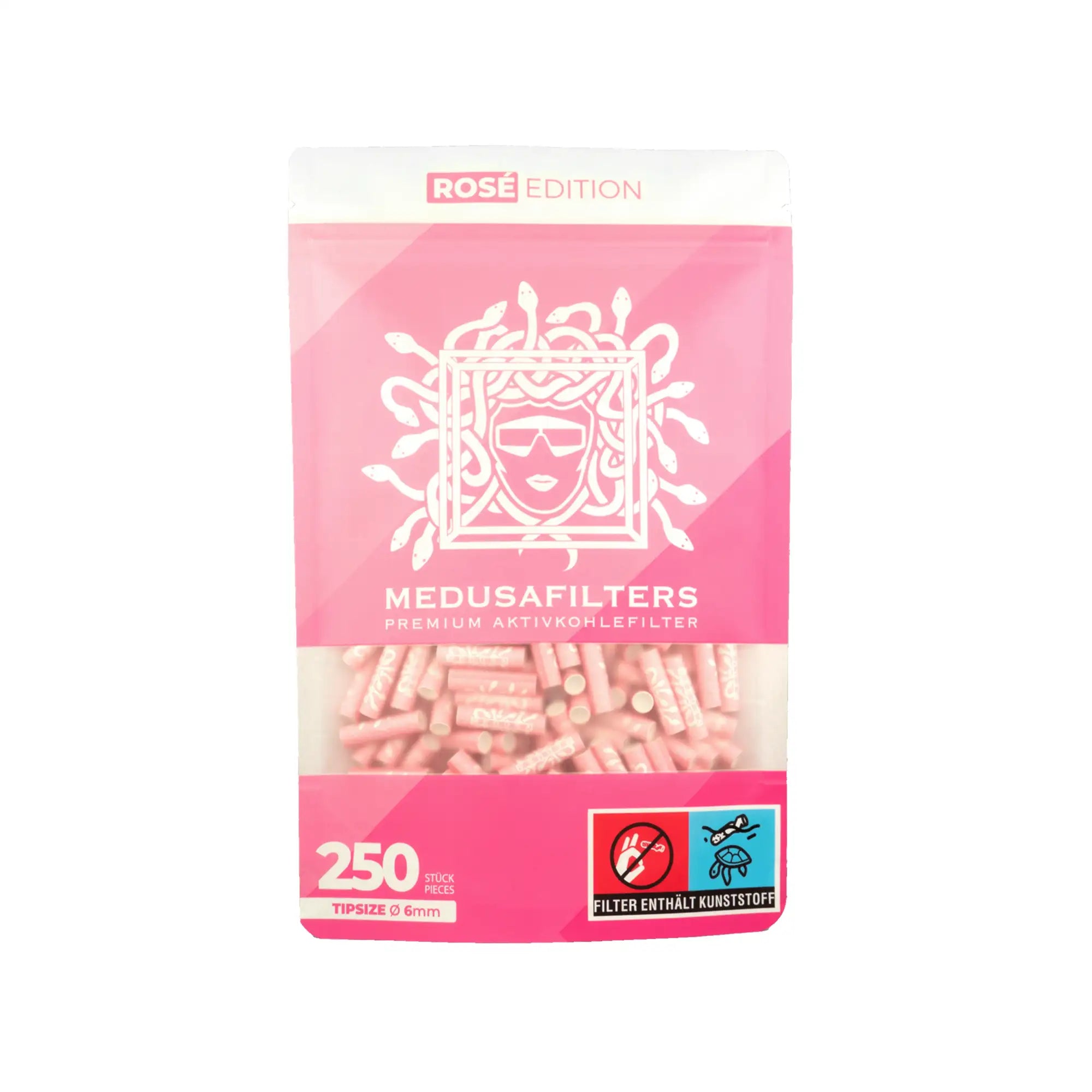 Medusafilters Aktivkohlefilter ø 6mm Rosé Edition 250 Stück