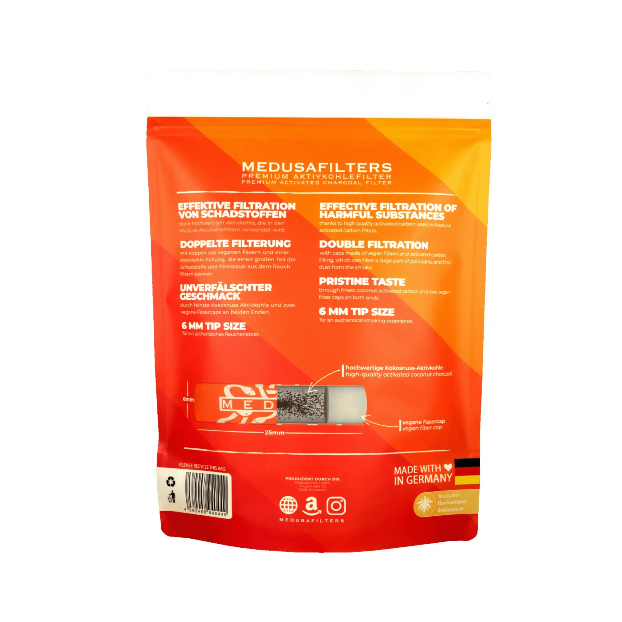 Medusafilters Aktivkohlefilter ø 6mm Sunset Edition 1000 Stück