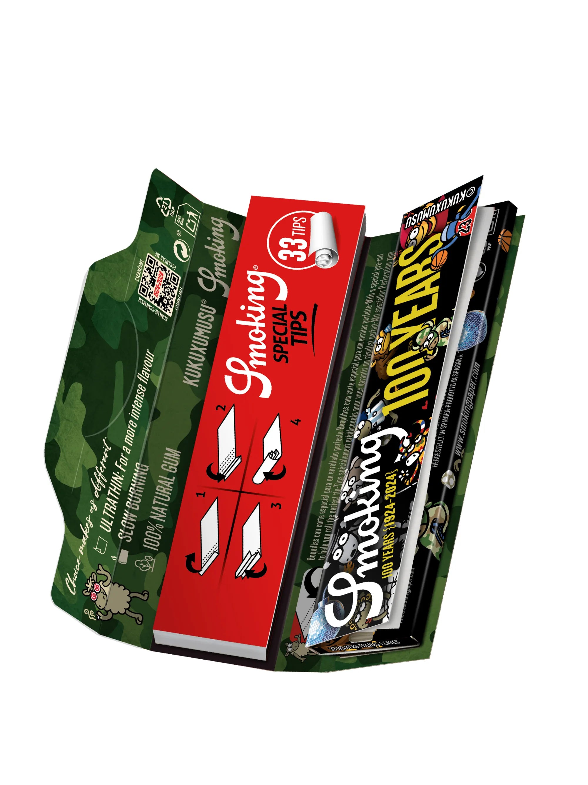 Smoking Kukuxumusu King Size Papers + Tips (Centenary Edition) Display 24 Hefte
