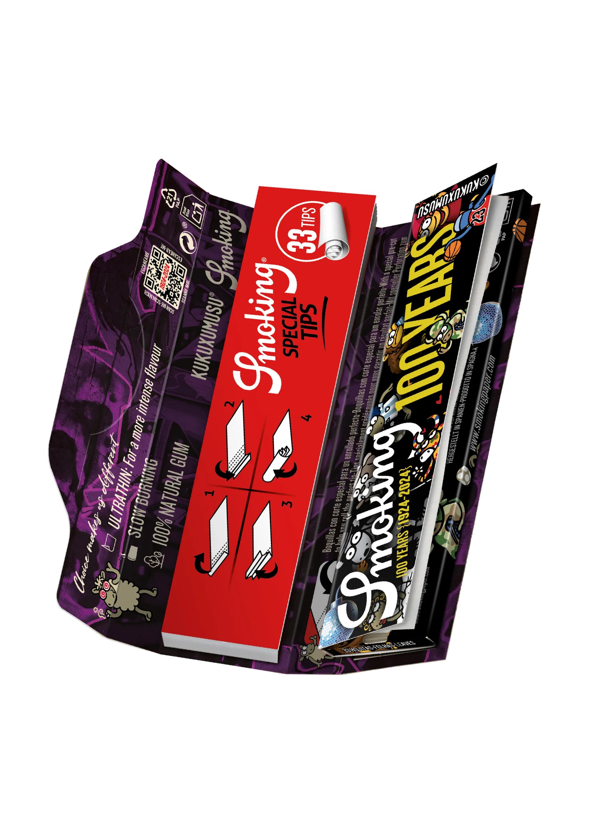Smoking Kukuxumusu King Size Papers + Tips (Centenary Edition) Display 24 Hefte