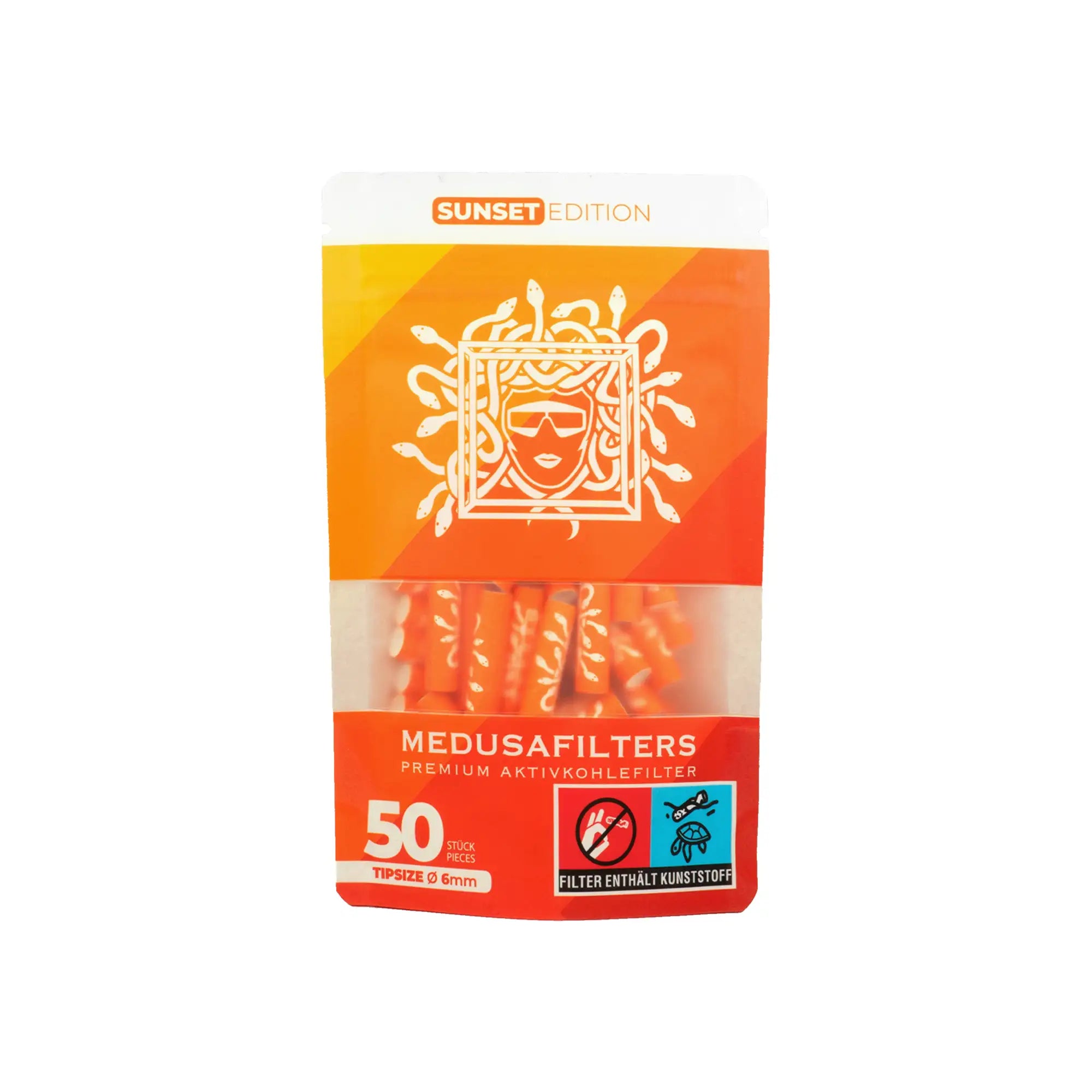 Medusafilters Aktivkohlefilter ø 6mm Sunset Edition 50 Stück