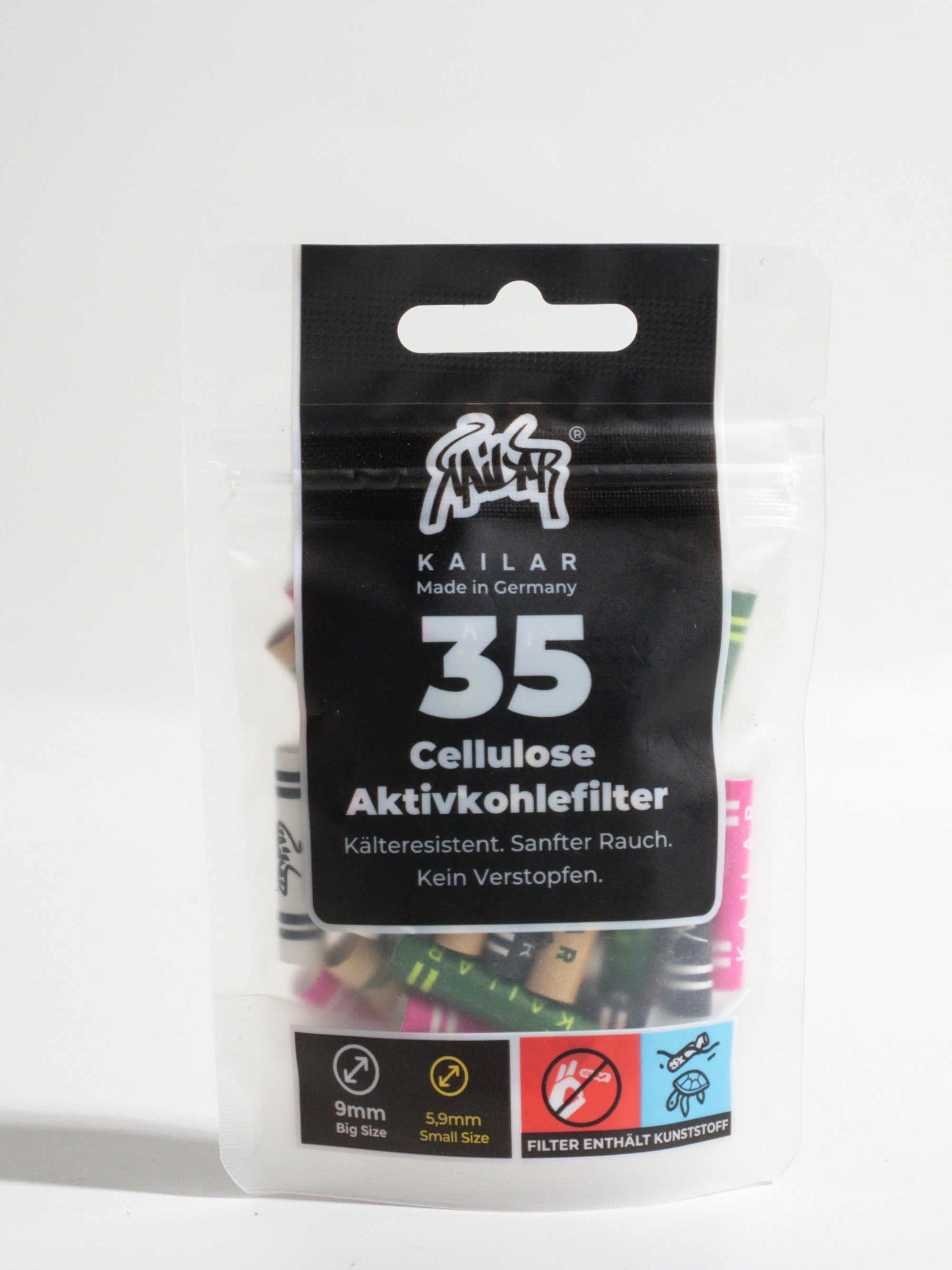 Kailar Cellulose Aktivkohlefilter Small Size Ø 5,9 mm Bunt Mix | 35 Stück