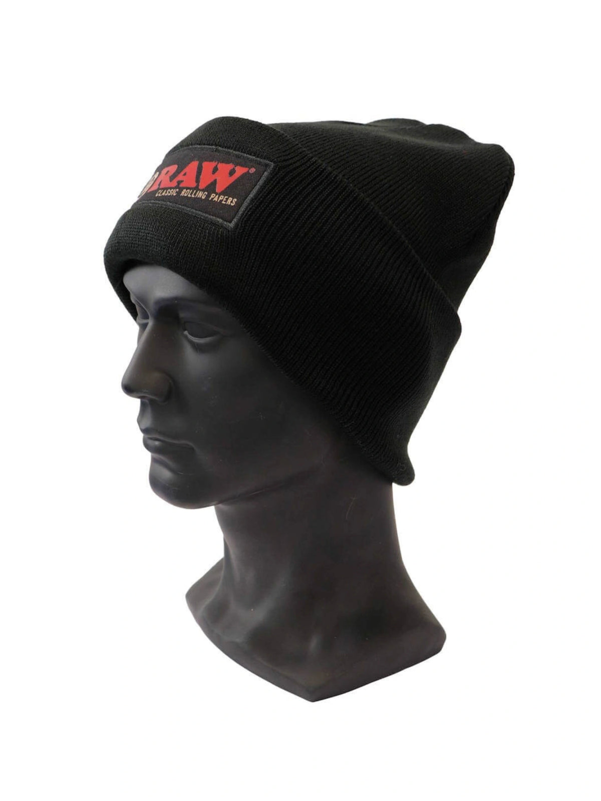 RAW Stash Wintermütze mit RAW-Logo – Schwarz