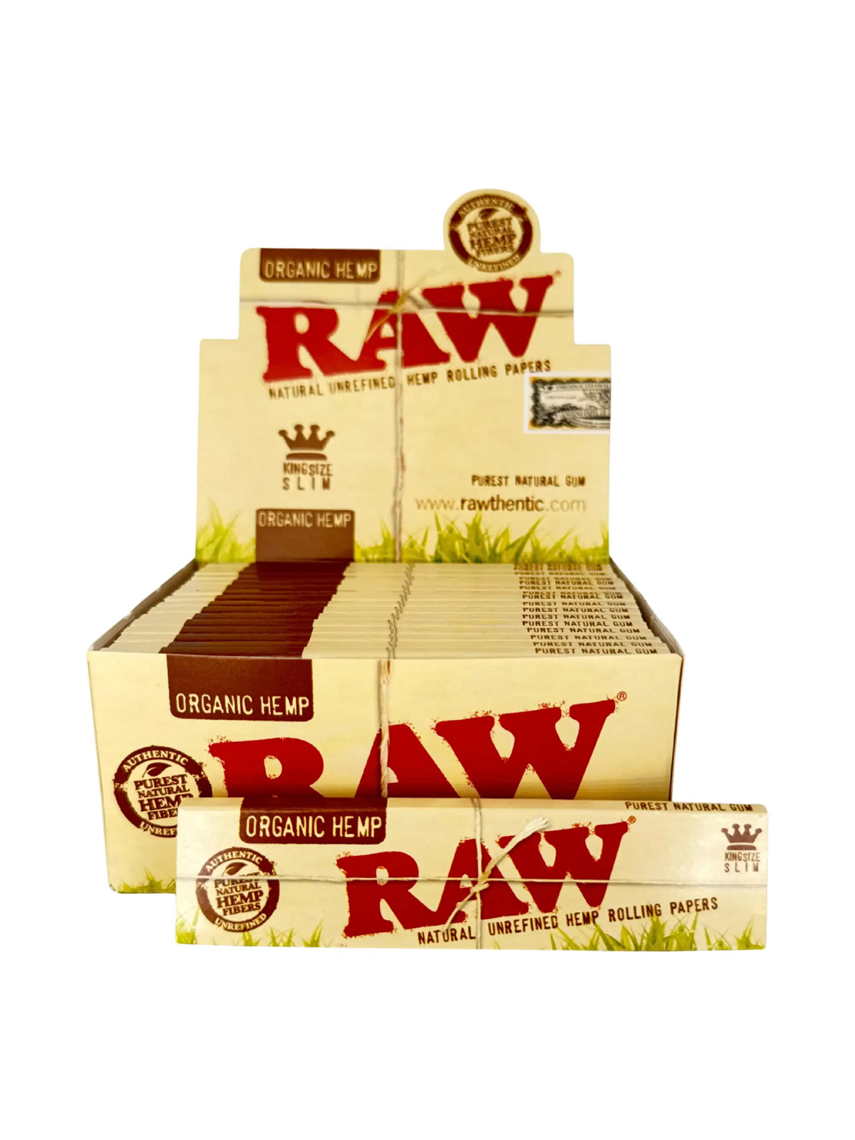 RAW Organic Hemp King Size Slim Papers 32 Blatt