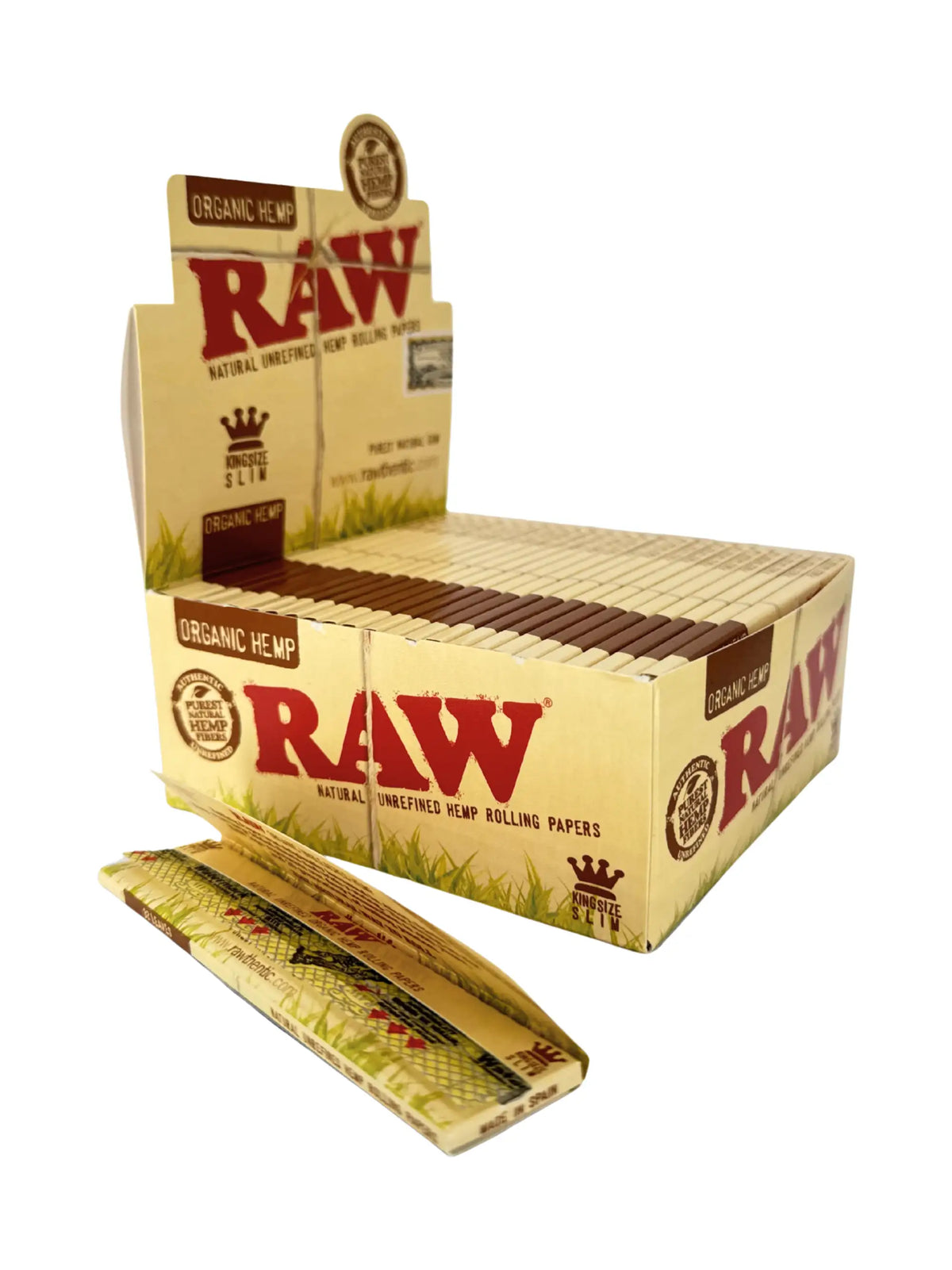 RAW Organic Hemp King Size Slim Papers 32 Blatt