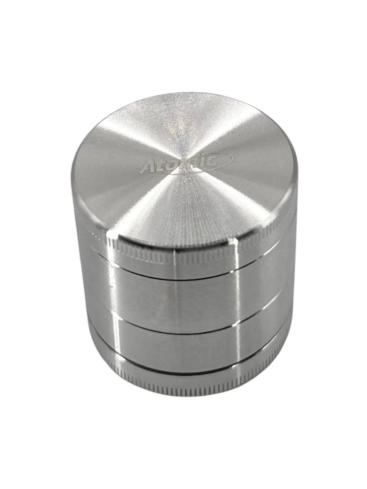 Atomic Grinder aus Edelstahl in Silber mit 4-teiligem Aufbau