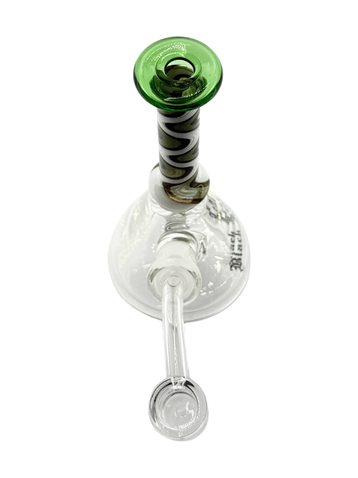 Black Leaf Dab Rig aus Borosilikatglas mit grünem Mundstück
