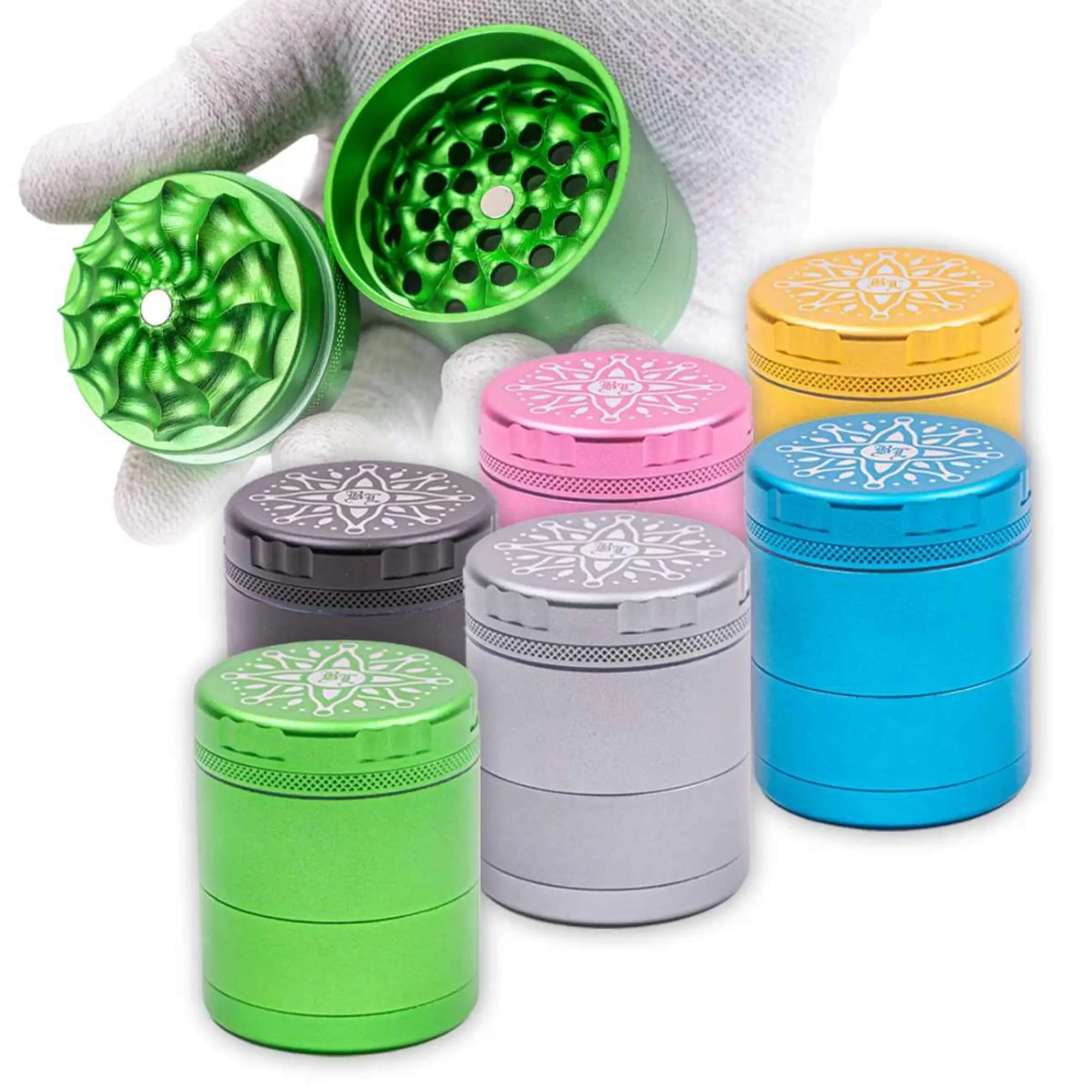 Black Leaf FLOWER Grinder 5-teilig mit blumenförmigem Wellenmuster