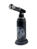 Black Leaf Gasbrenner mit Doppel-Jet-Flamme bis 1300°C, nachfüllbar mit Butangas, ergonomisch und ideal für Dabbing, Küche und Handwerk