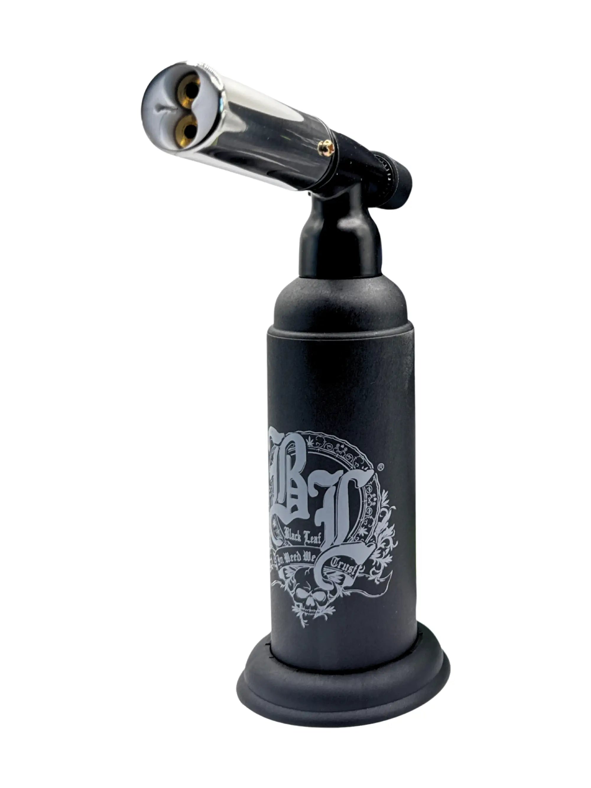 Black Leaf Gasbrenner mit Doppel-Jet-Flamme bis 1300°C, nachfüllbar mit Butangas, ergonomisch und ideal für Dabbing, Küche und Handwerk