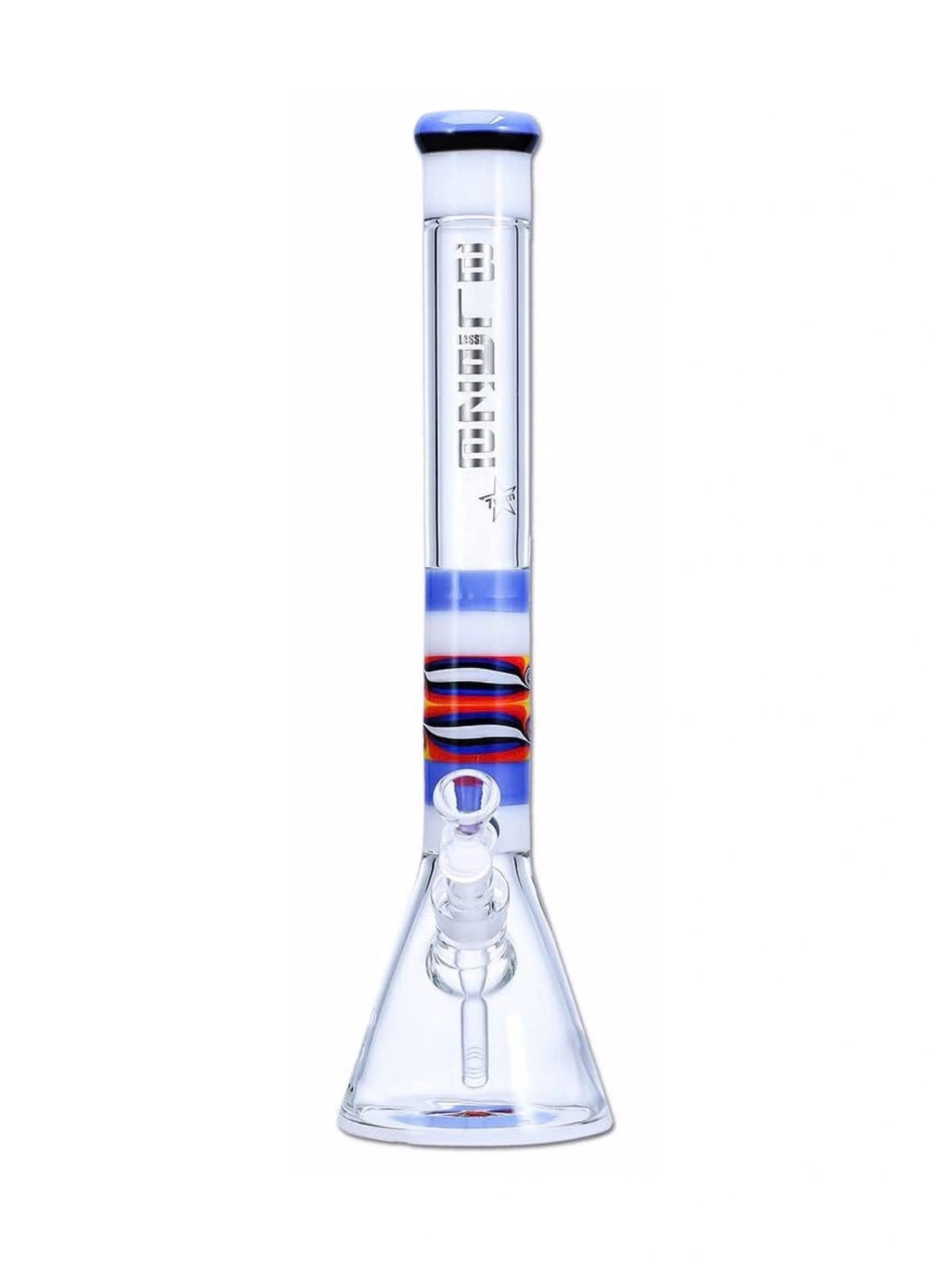 BLAZE Beakerbong aus 7 mm starkem Borosilikatglas mit buntem Farbverlauf