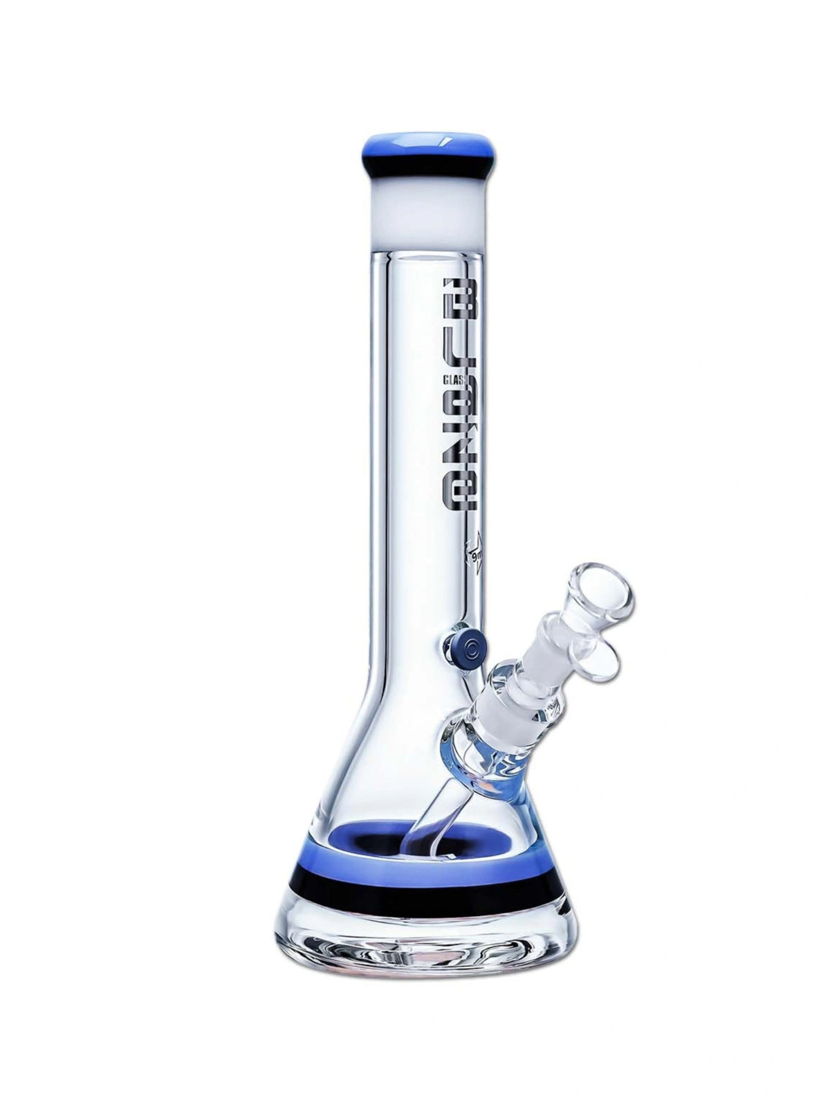 BLAZE Glasbong mit Schlitzdiffusor-Chillum und Köpfchen mit Griff