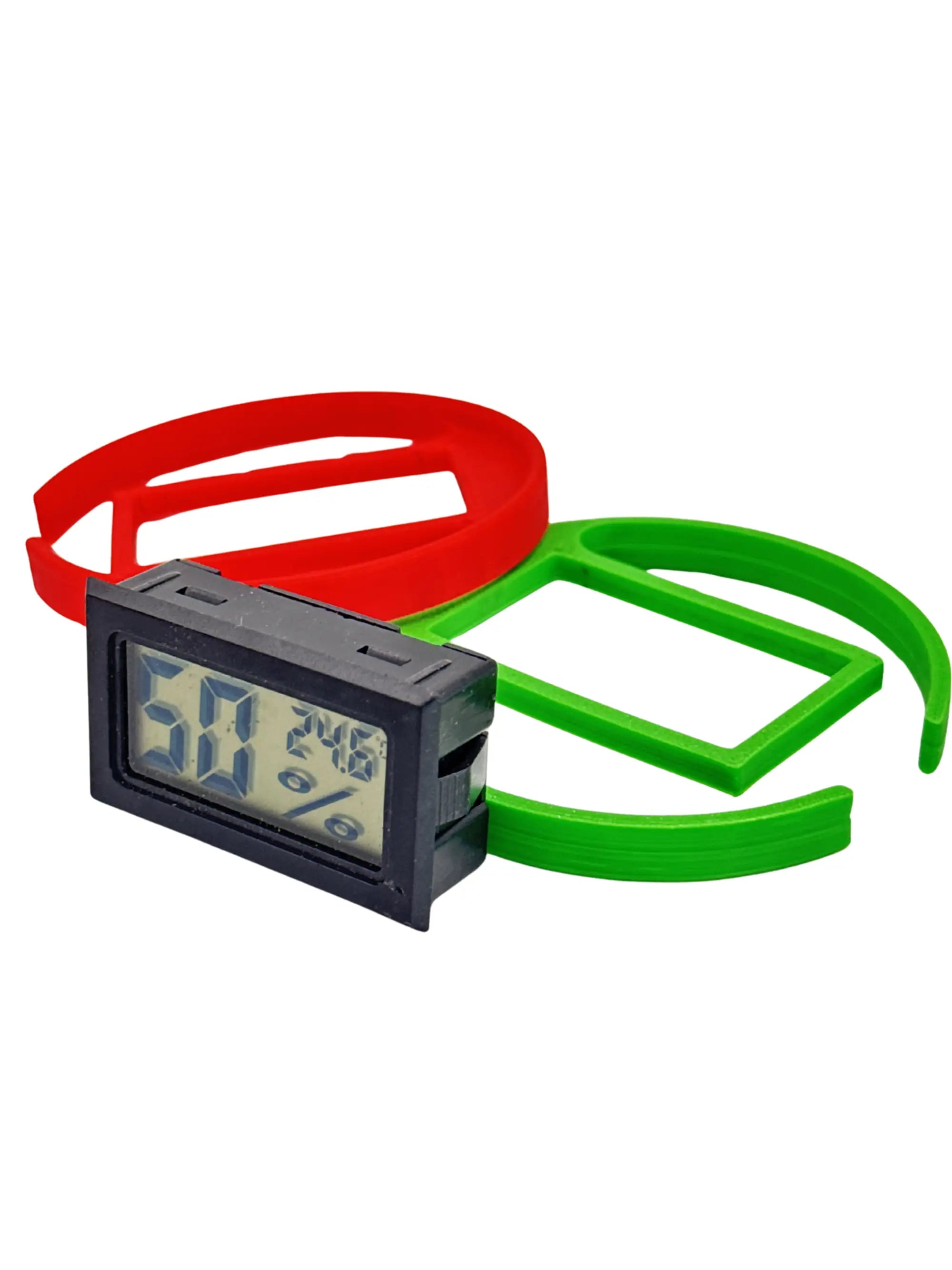 Steckbares Hygrometer mit Temperaturanzeige von 3DFreequency zur Kontrolle der Luftfeuchtigkeit und Temperatur im Glas.