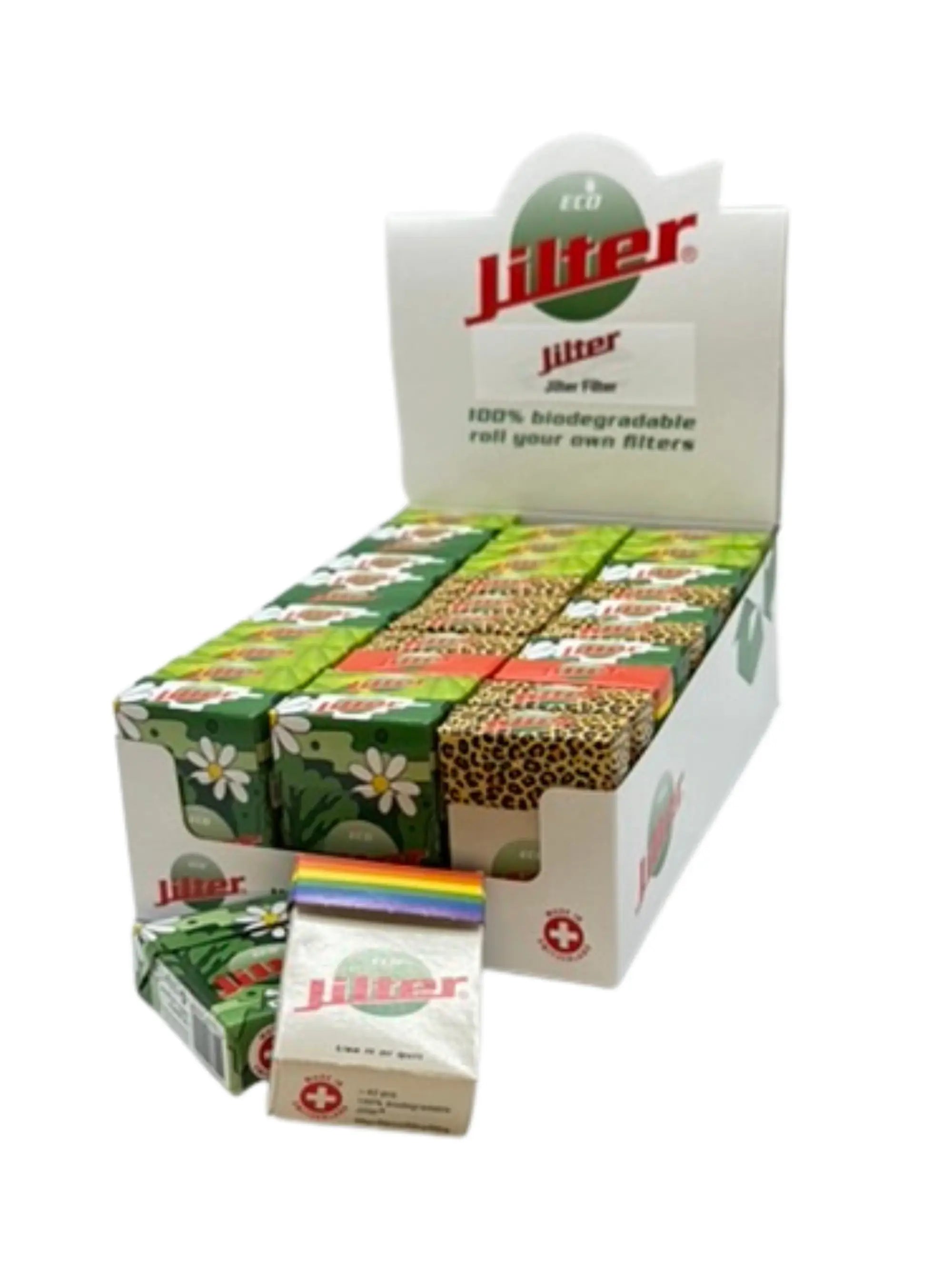 ECO Jilter Papierfilter im Display plastikfrei biologisch abbaubar aus der Schweiz