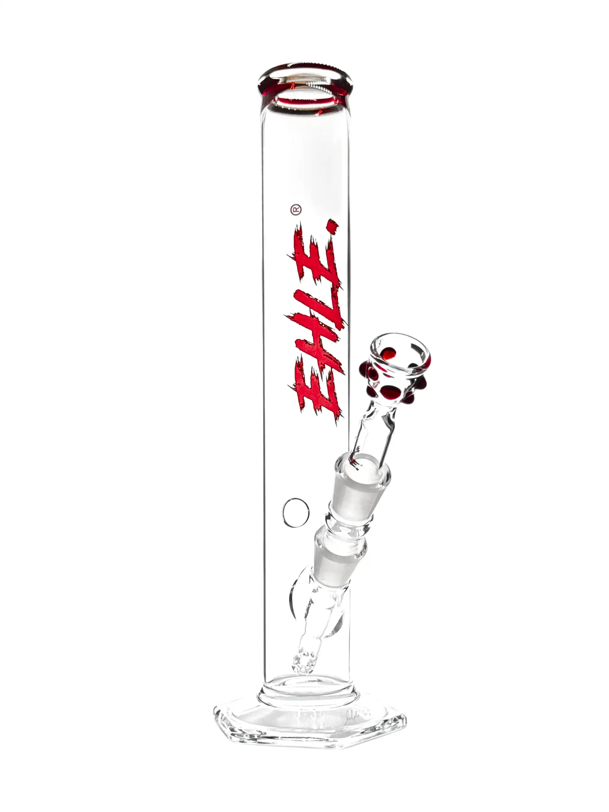 EHLE Red Series #2 Bong mit rotem Mundstück und Rot-Grün-Logo