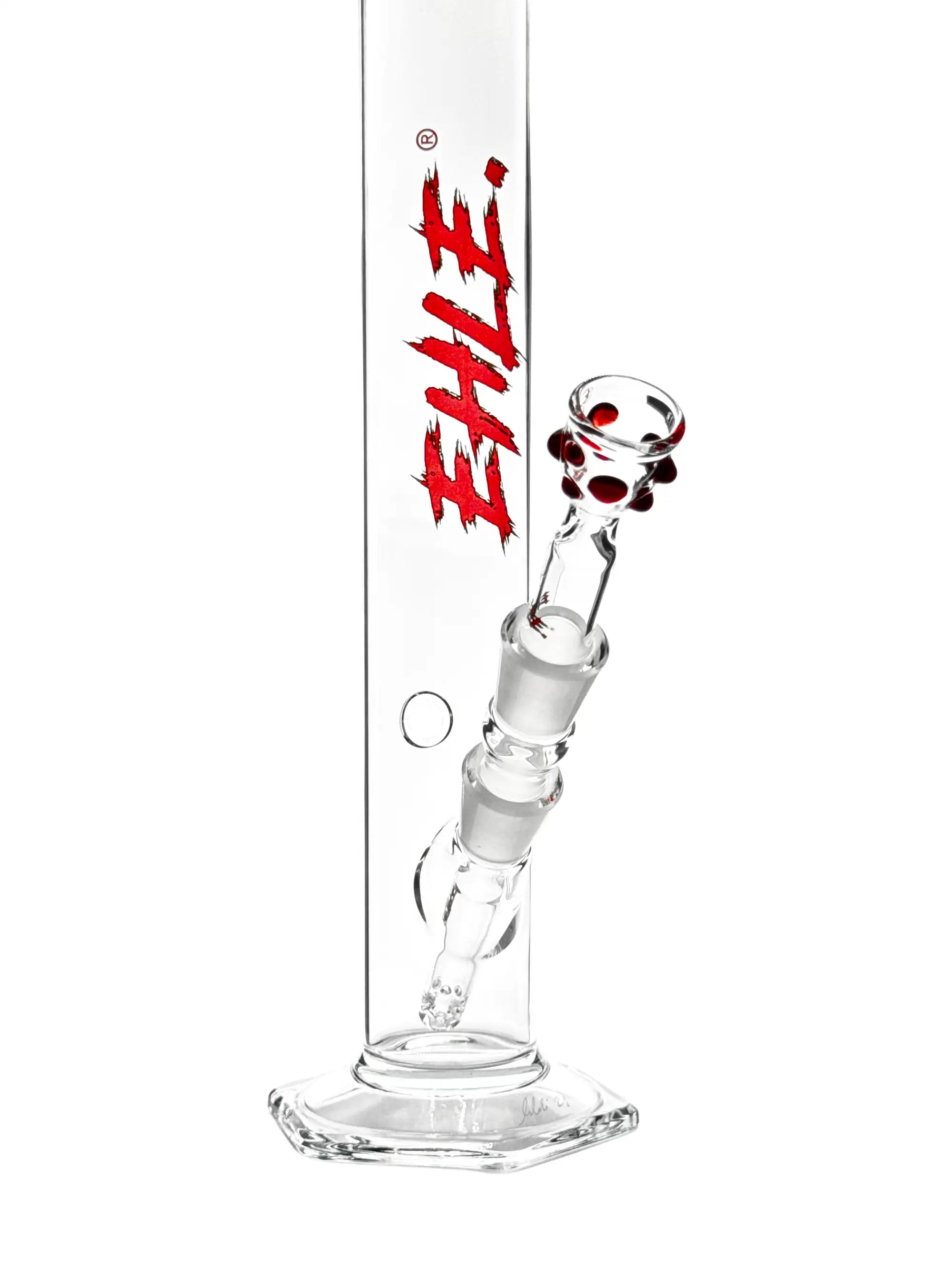 EHLE Red Series #2 mit Diffusor-Chillum, Kickloch und roten Glastropfen