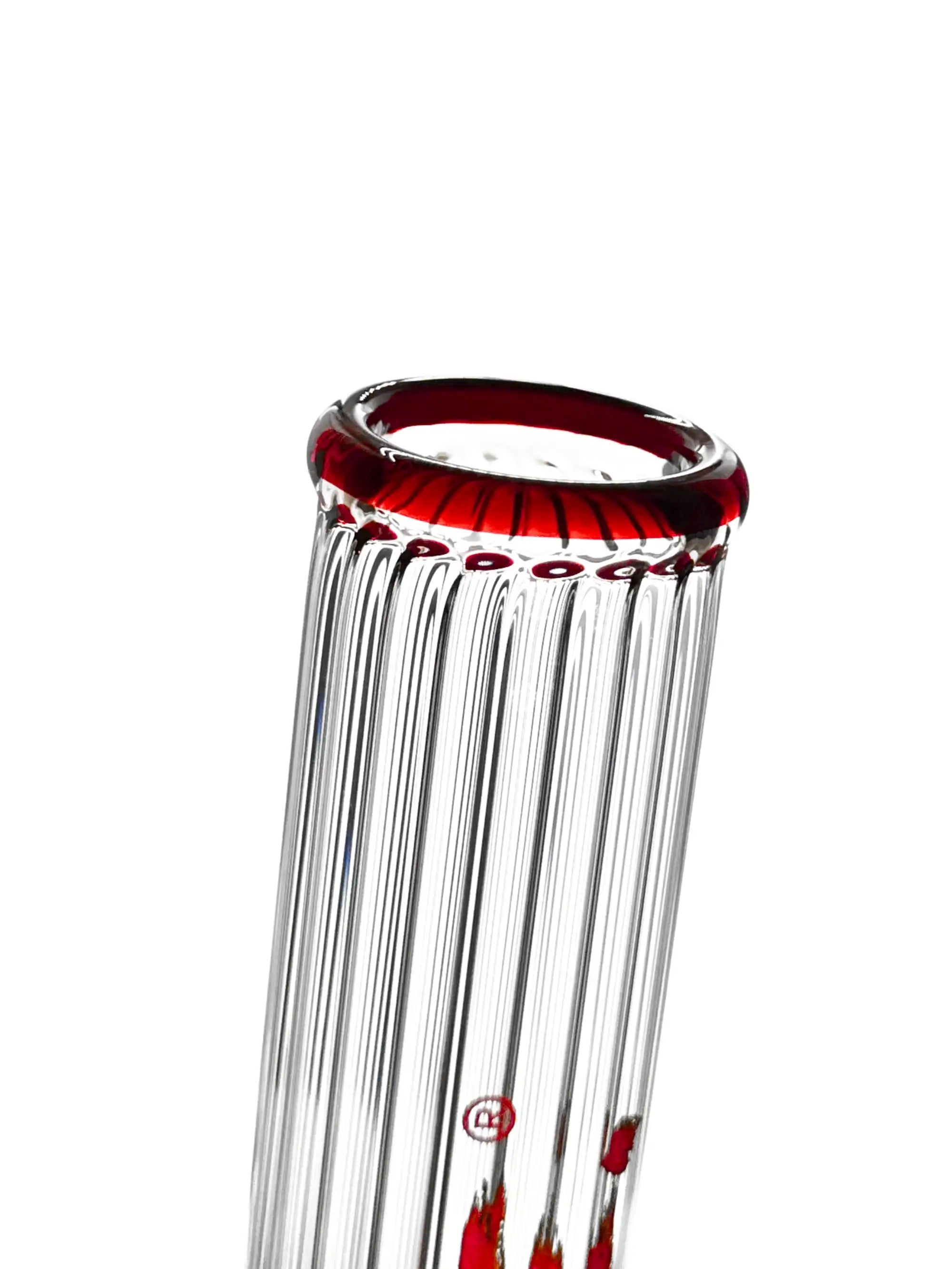 EHLE Red Series #6 Rippenrohr-Bong mit Diffusor-Chillum und Kickloch