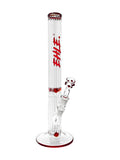 EHLE Red Series #6 Rippenrohr Bong mit rotem Mundstück und Eiskerben
