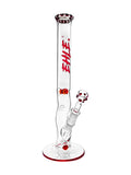 EHLE. Red Series #7 EMOTION Bong aus 5 mm Glas mit rotem Standfuß und Eiskerben