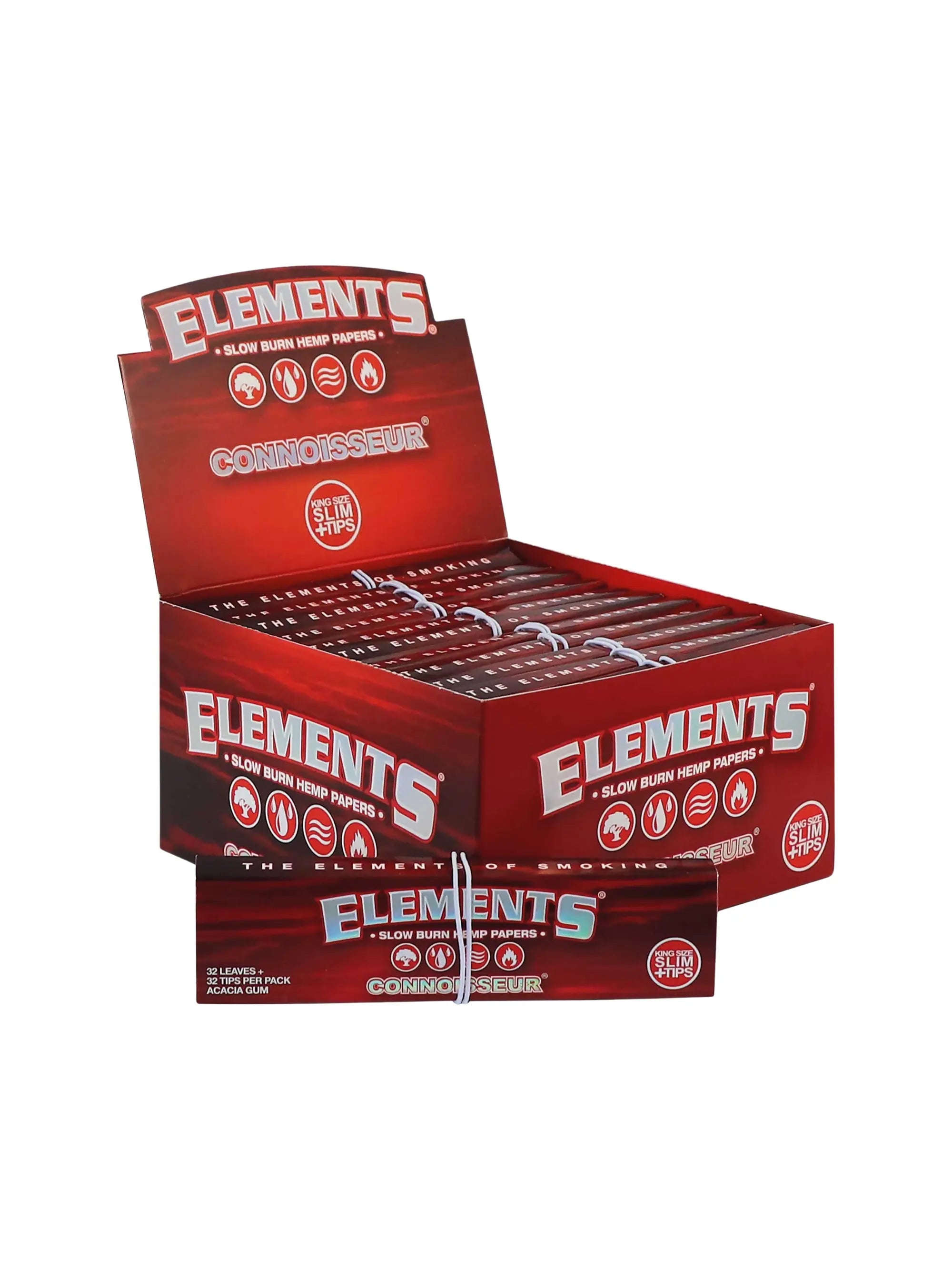 Elements Connoisseur Red Edition Display mit mehreren Heftchen, kompakt und praktisch für unterwegs