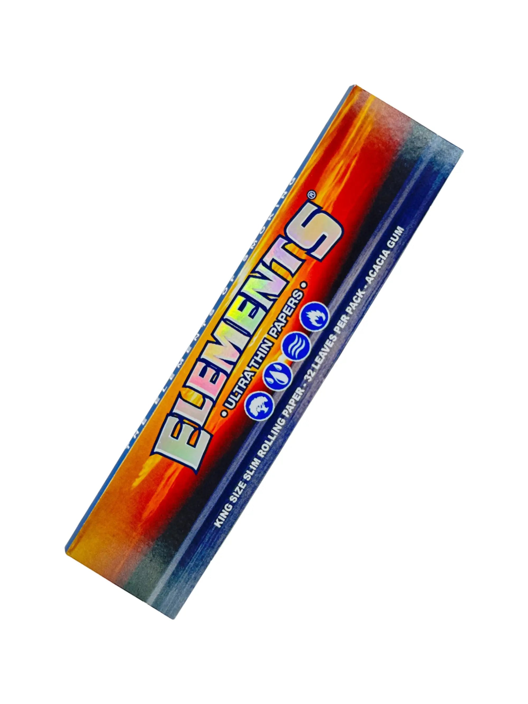 ELEMENTS King Size Slim Papers Heftchen mit 32 dünnen Reispapierblättern