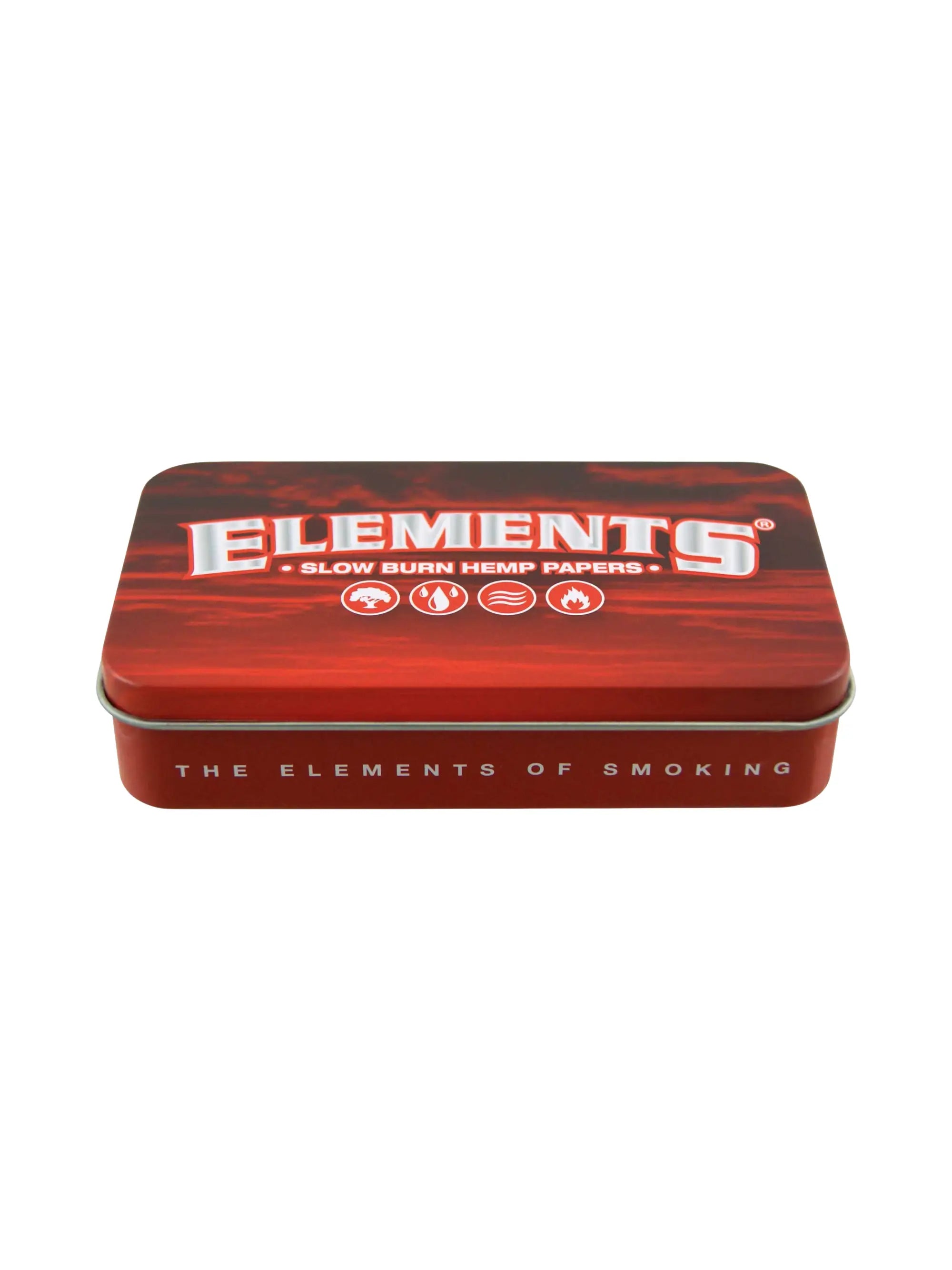 ELEMENTS Tin Case Dunkelrot – stabiles Metallgehäuse für Papers, Filter oder vorgedrehte Joints, schützt vor Feuchtigkeit, Knicken und Schmutz