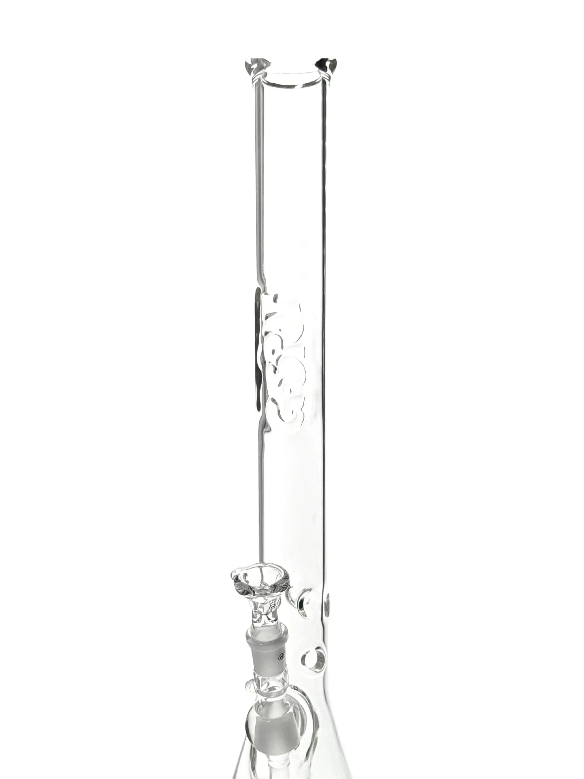 Detailaufnahme der Eiskerben der G-SPOT Beakerbong Flame Polished für sanft gekühlte Rauchzüge.