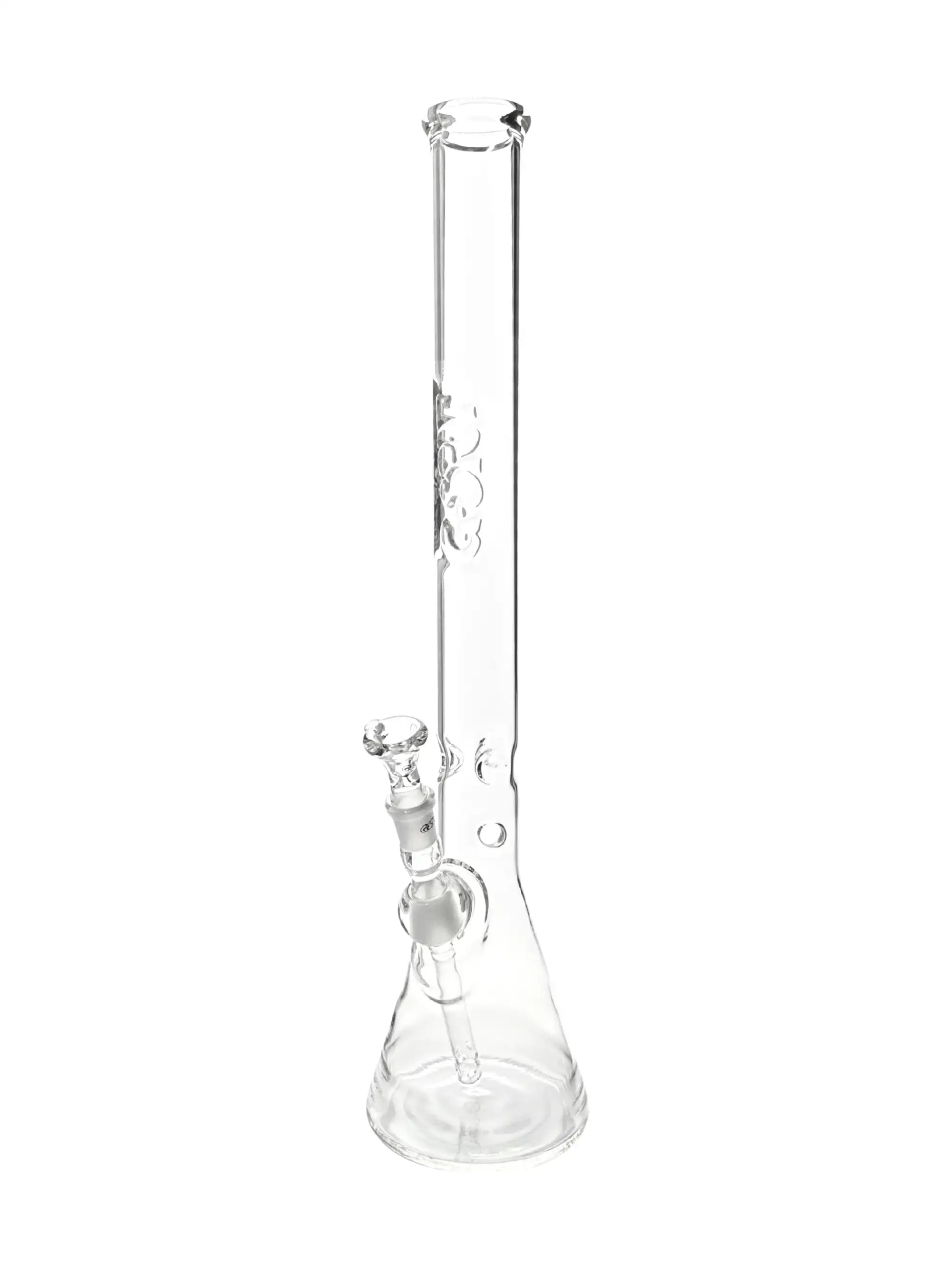 G-SPOT Beakerbong Flame Polished mit Eiskerben, 5 mm Borosilikatglas, Panzerschliff NS 18.8, Diffusor-Kupplung und Kickloch für sanfte, kühle Züge.
